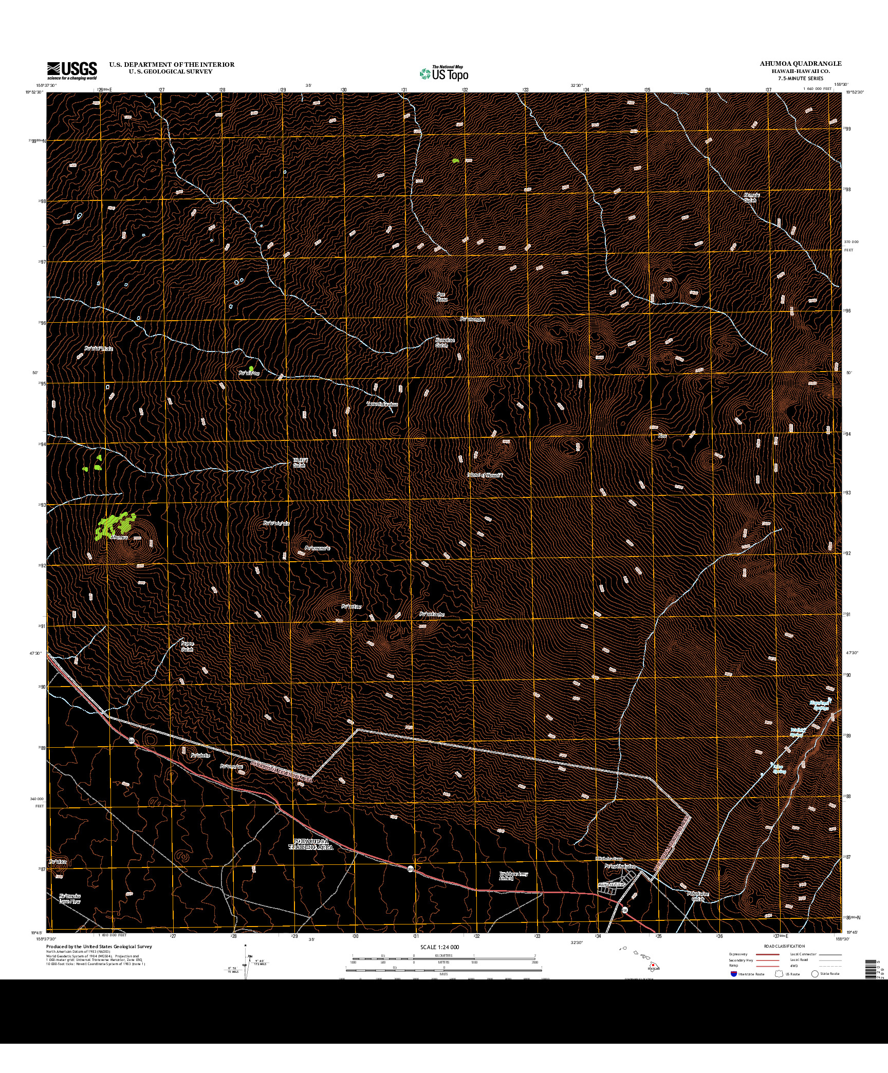 USGS US TOPO 7.5-MINUTE MAP FOR AHUMOA, HI 2013