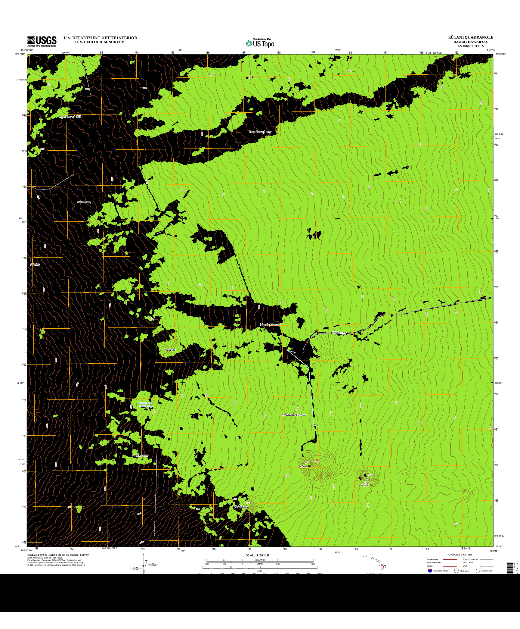 USGS US TOPO 7.5-MINUTE MAP FOR KULANI, HI 2013
