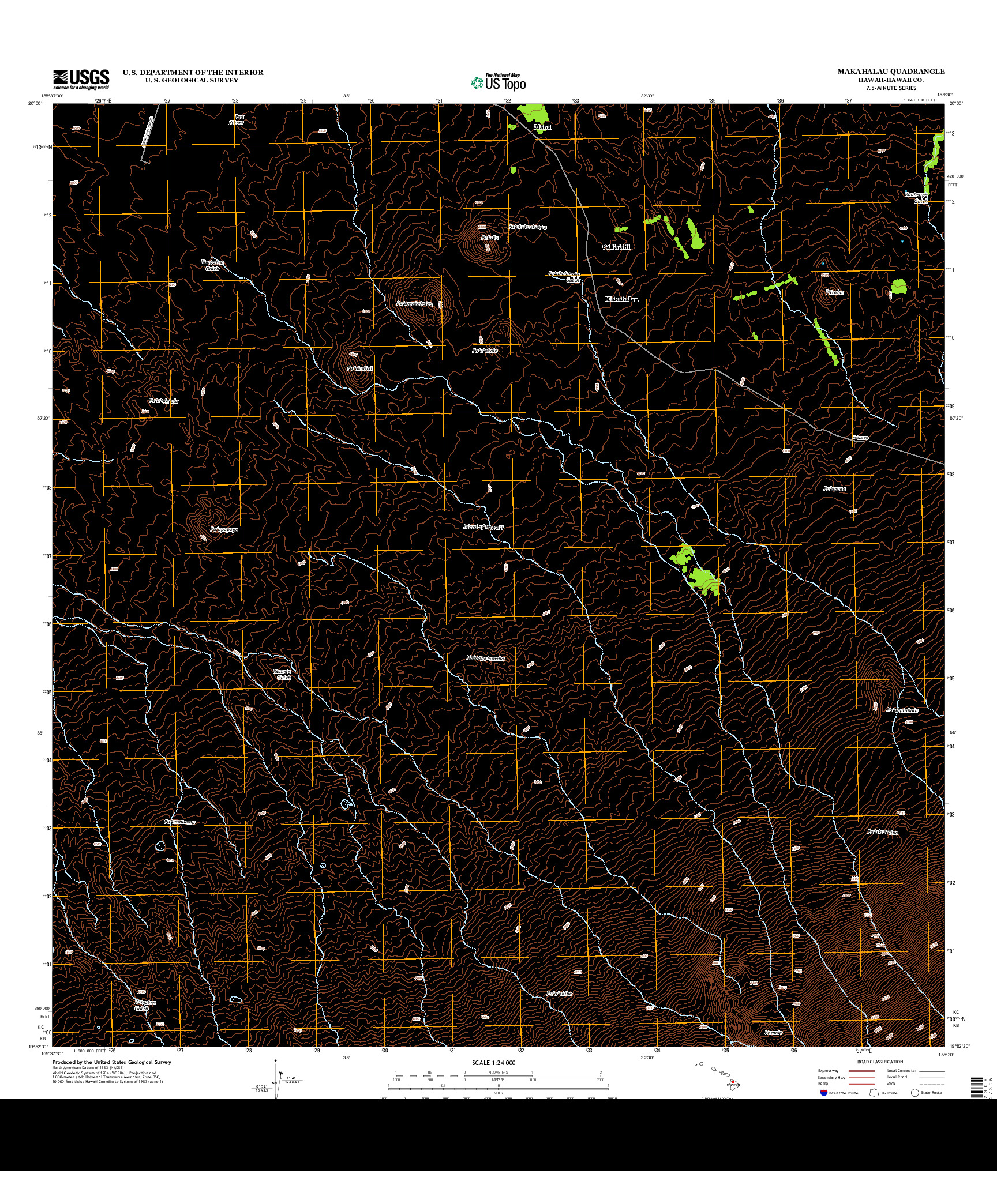 USGS US TOPO 7.5-MINUTE MAP FOR MAKAHALAU, HI 2013
