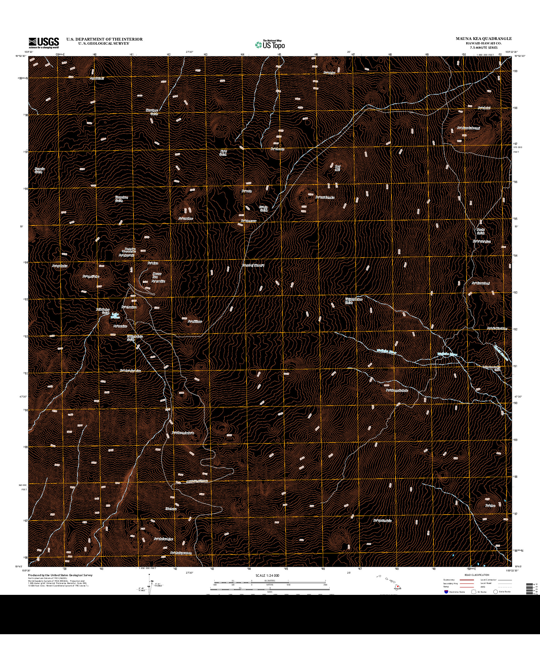 USGS US TOPO 7.5-MINUTE MAP FOR MAUNA KEA, HI 2013