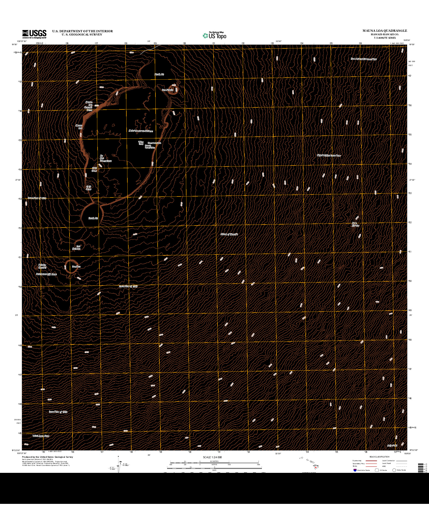 USGS US TOPO 7.5-MINUTE MAP FOR MAUNA LOA, HI 2013