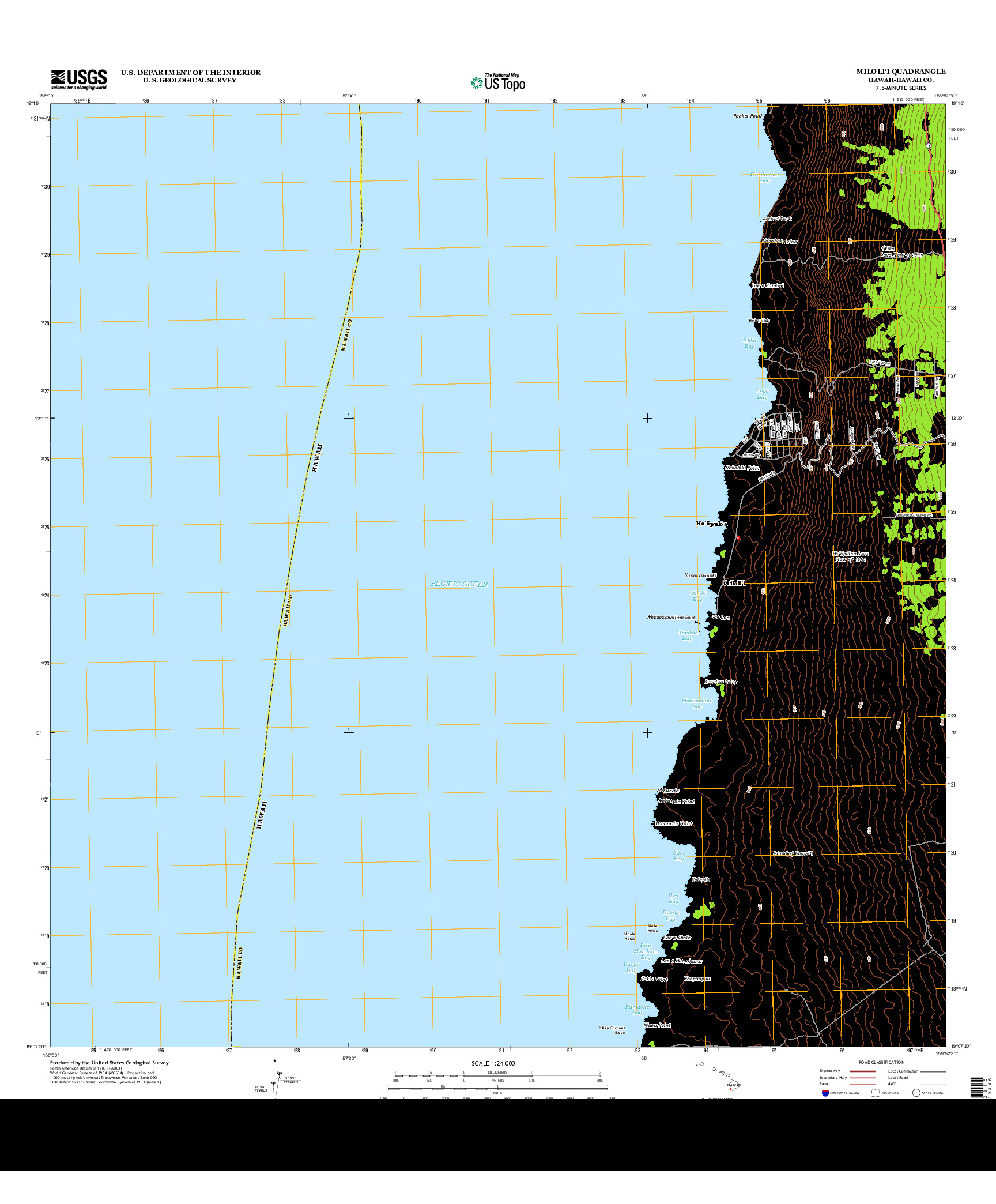 USGS US TOPO 7.5-MINUTE MAP FOR MILOLI`I, HI 2013