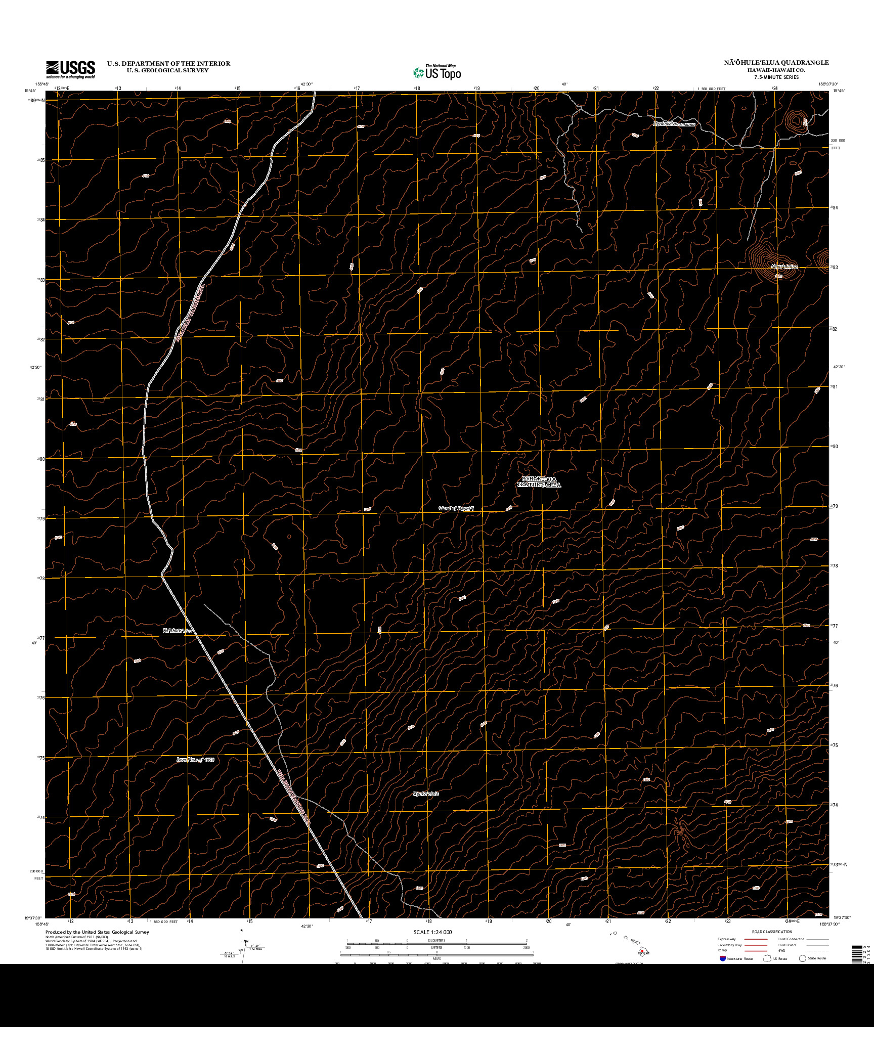 USGS US TOPO 7.5-MINUTE MAP FOR NA`OHULE`ELUA, HI 2013