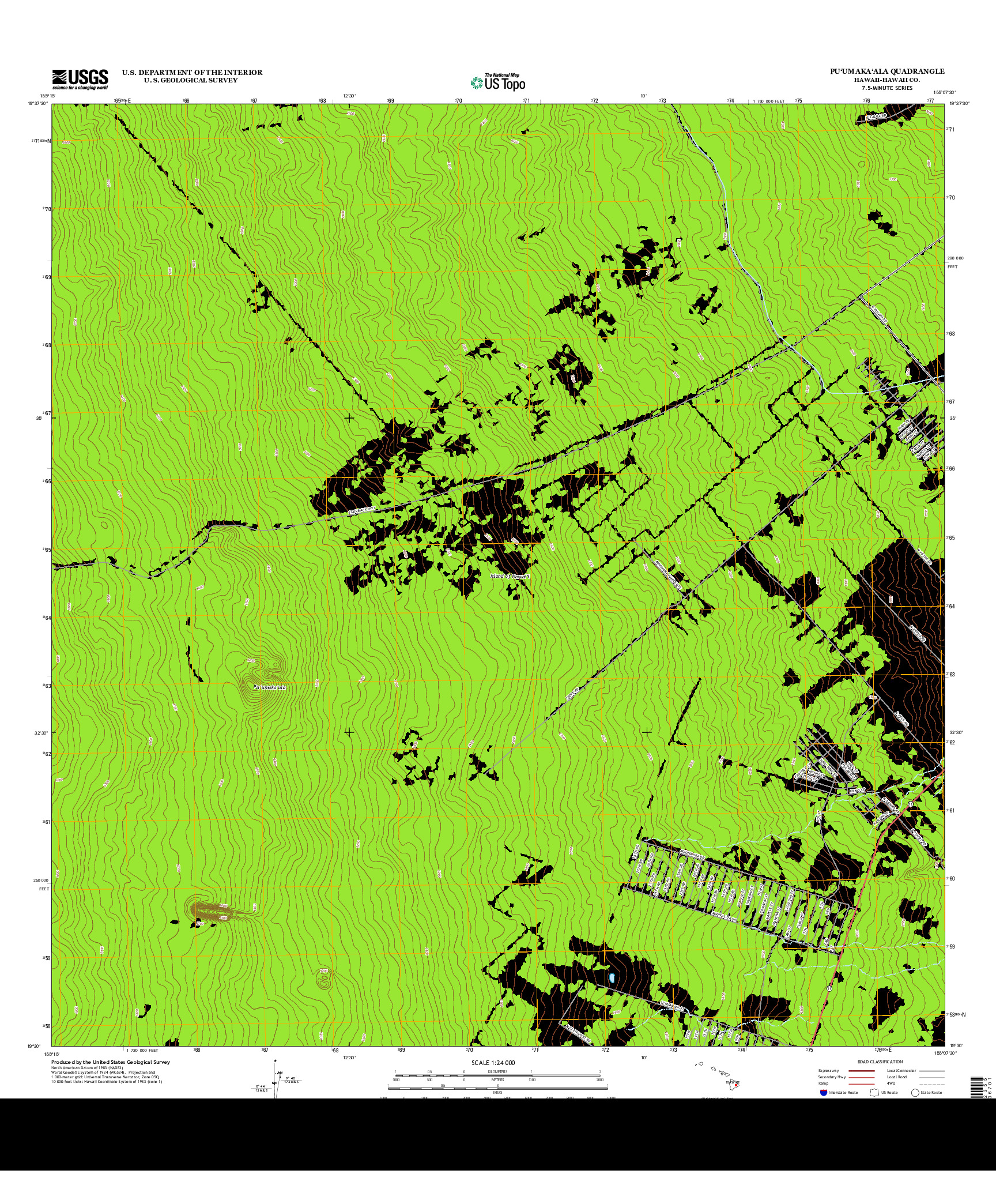 USGS US TOPO 7.5-MINUTE MAP FOR PU`UMAKA`ALA, HI 2013