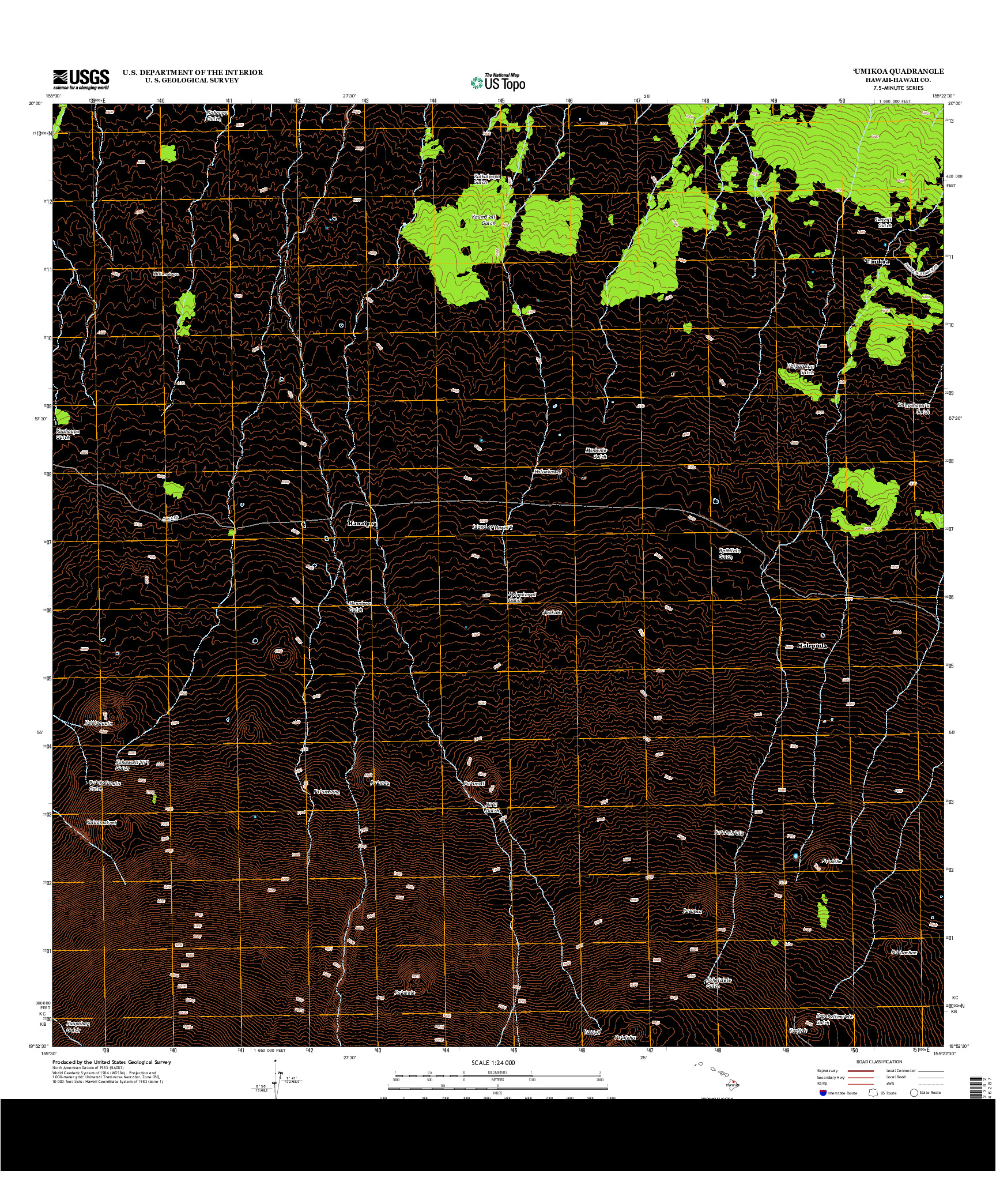 USGS US TOPO 7.5-MINUTE MAP FOR `UMIKOA, HI 2013