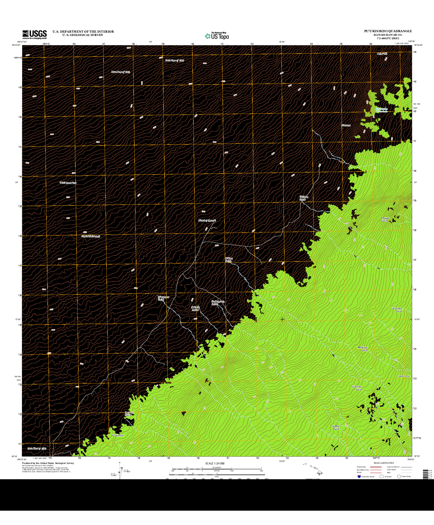 USGS US TOPO 7.5-MINUTE MAP FOR PUUKINIKINI, HI 2013