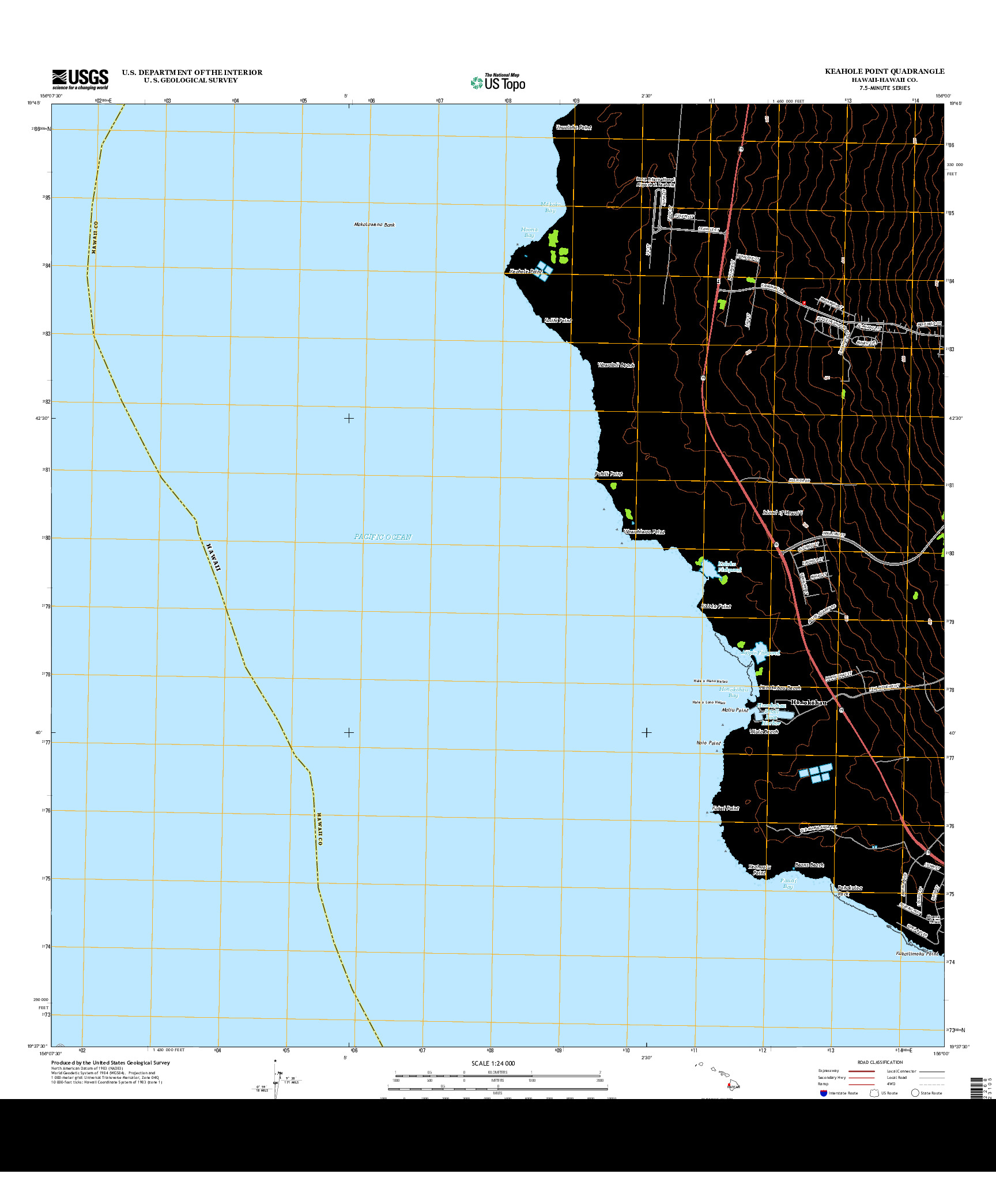 USGS US TOPO 7.5-MINUTE MAP FOR KEAHOLE POINT, HI 2013