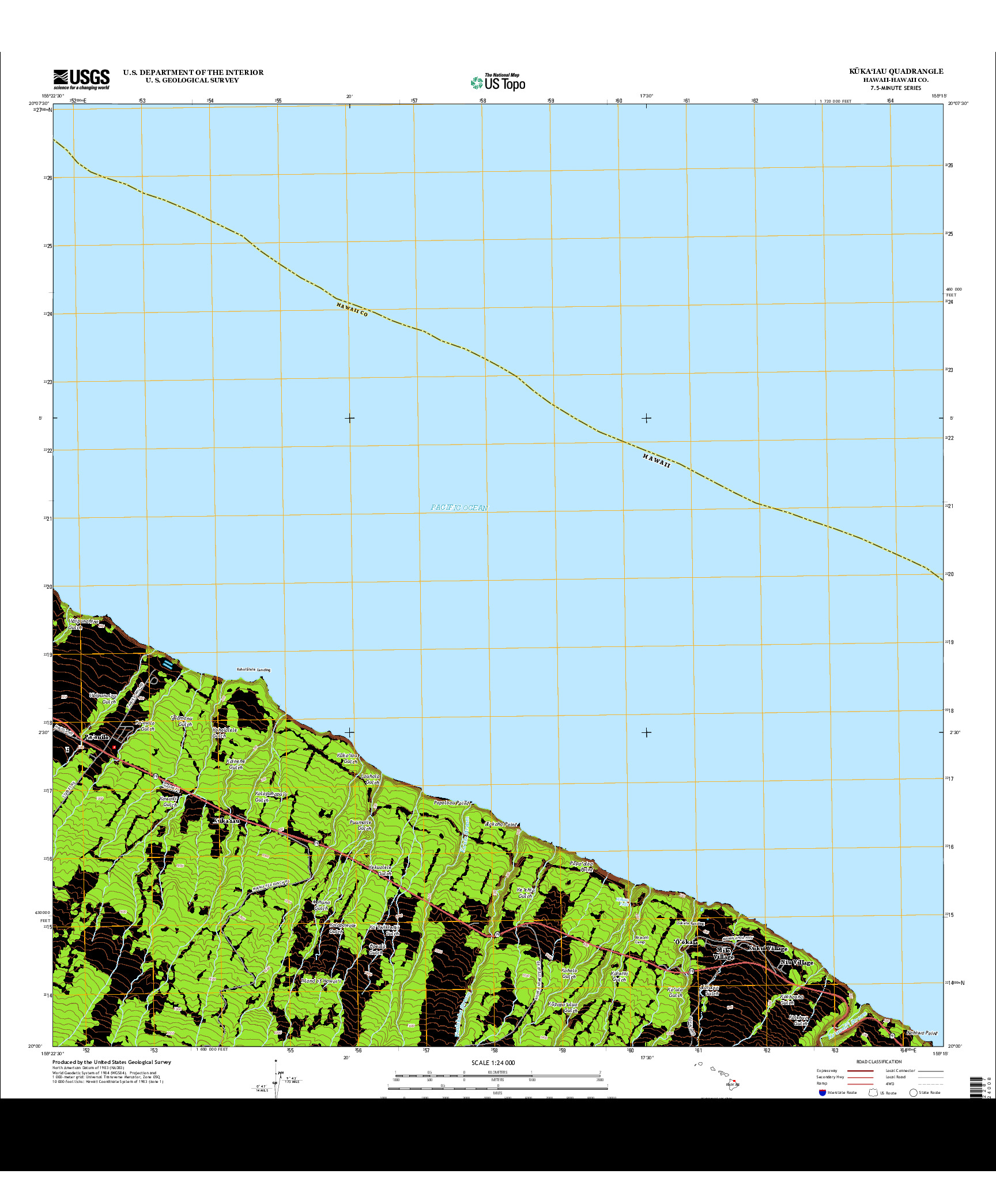 USGS US TOPO 7.5-MINUTE MAP FOR KUKA`IAU, HI 2013