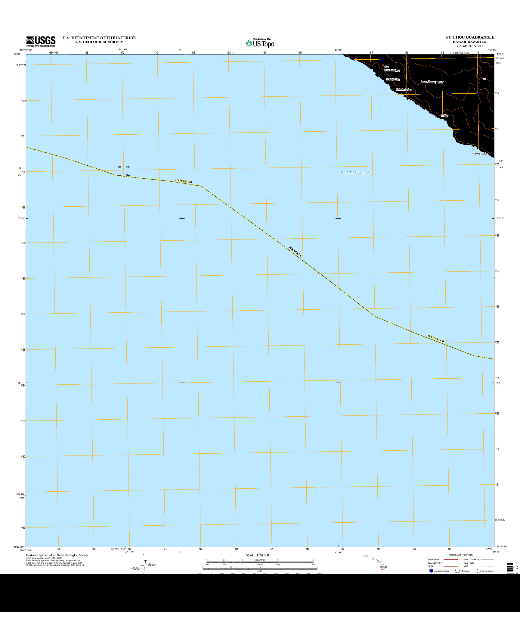 USGS US TOPO 7.5-MINUTE MAP FOR PU`UHOU, HI 2013