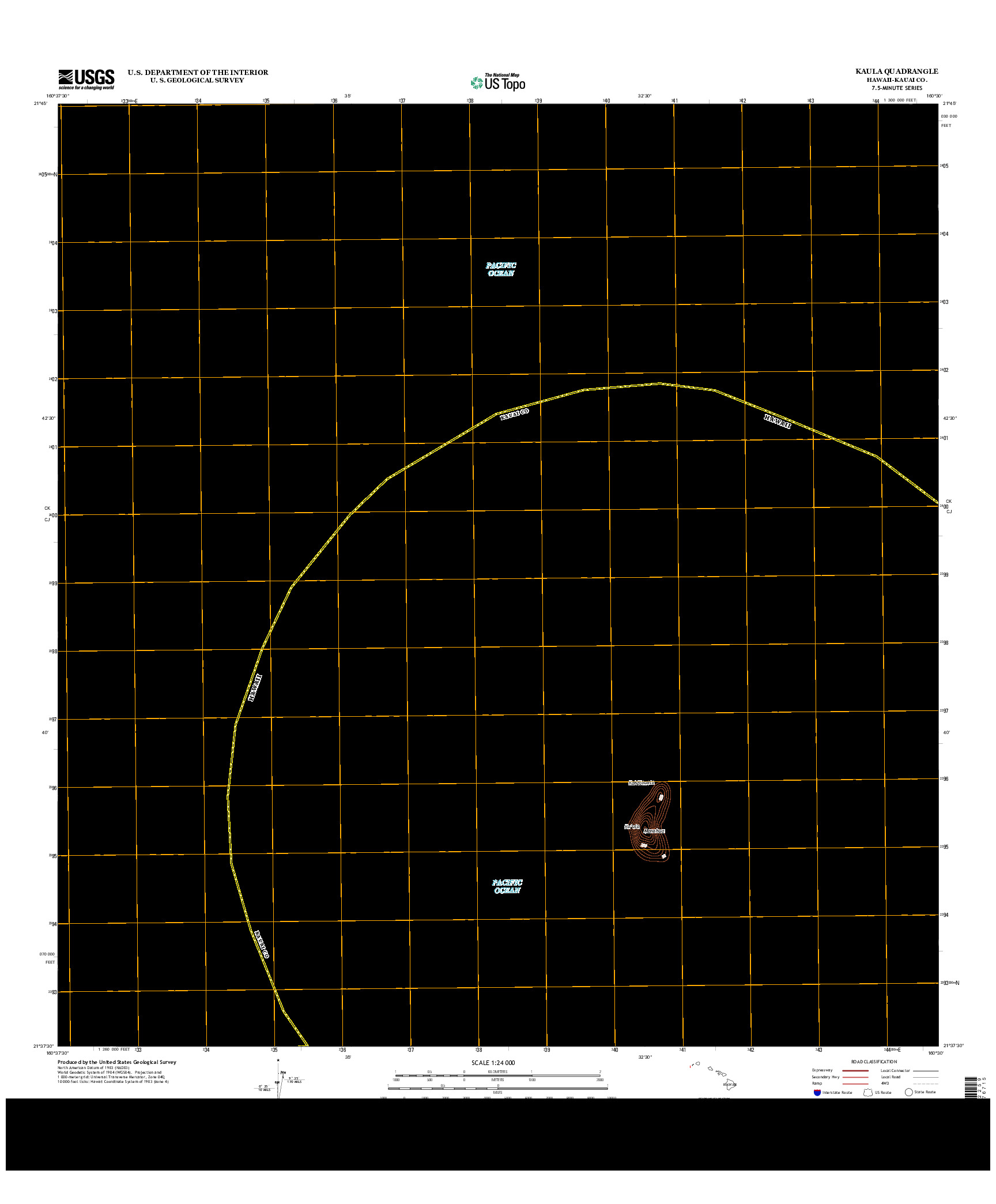 USGS US TOPO 7.5-MINUTE MAP FOR KAULA, HI 2013
