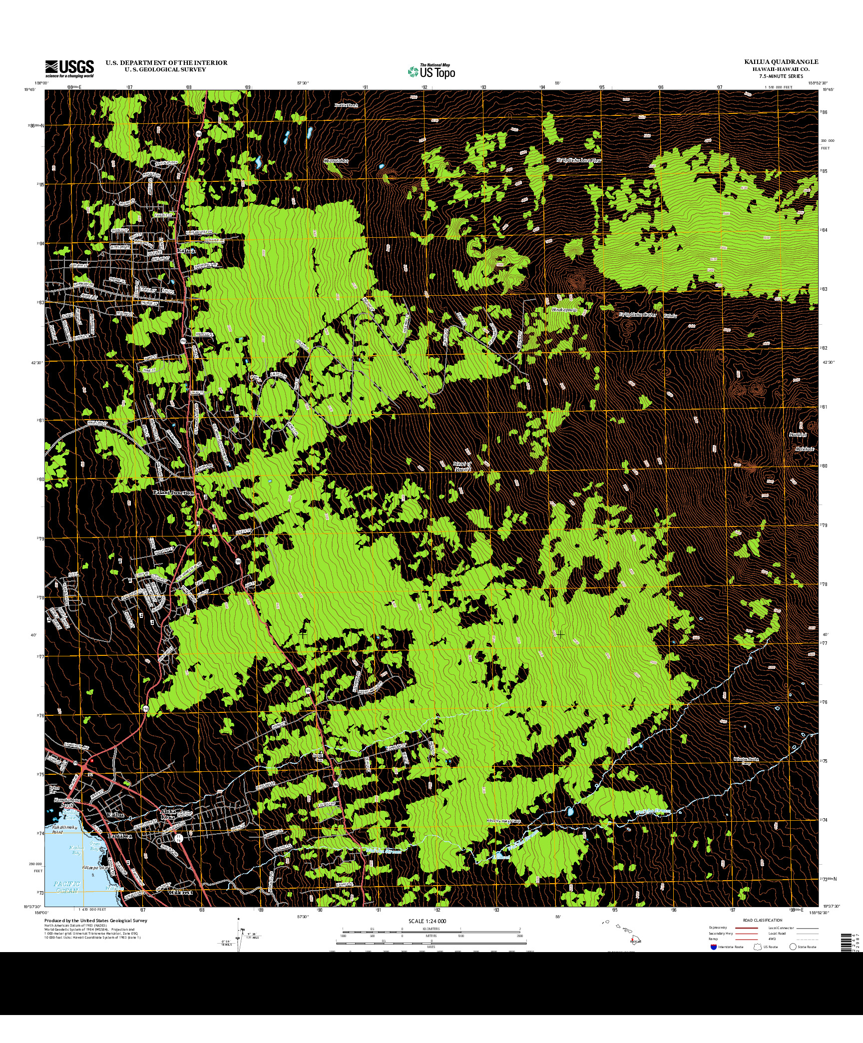 USGS US TOPO 7.5-MINUTE MAP FOR KAILUA, HI 2013
