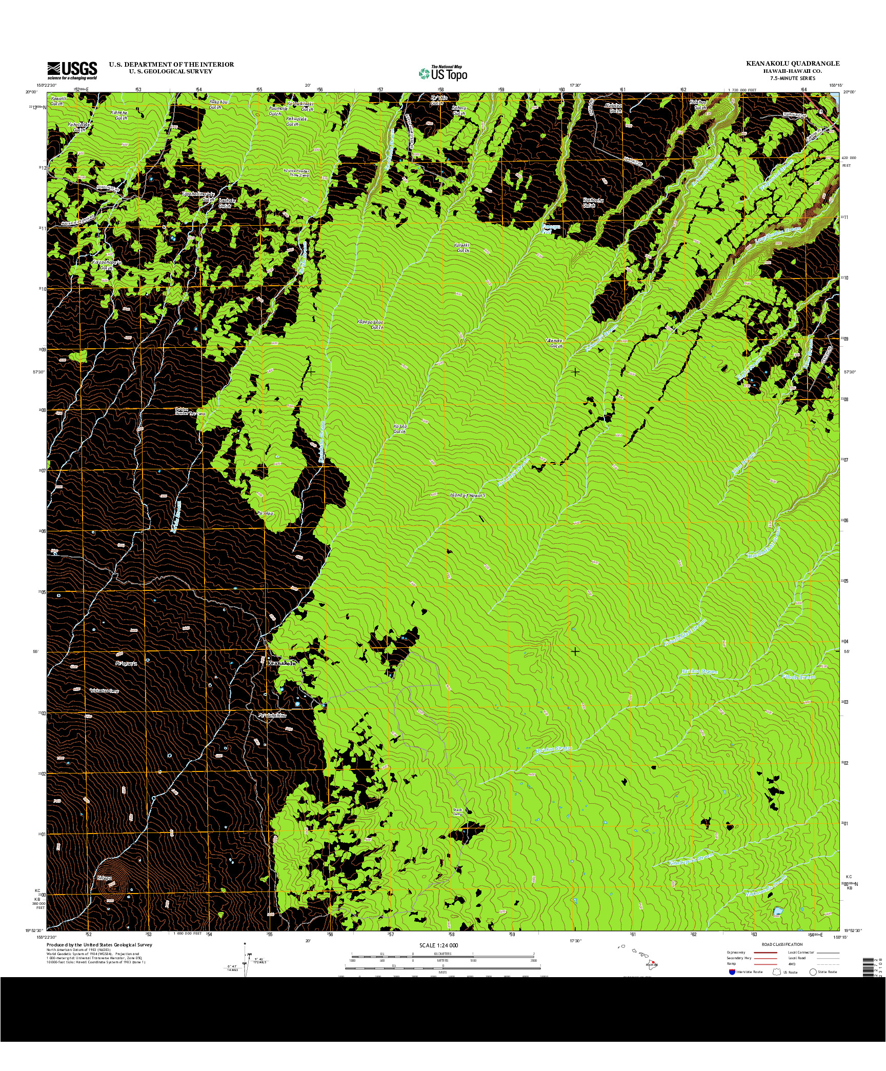 USGS US TOPO 7.5-MINUTE MAP FOR KEANAKOLU, HI 2013