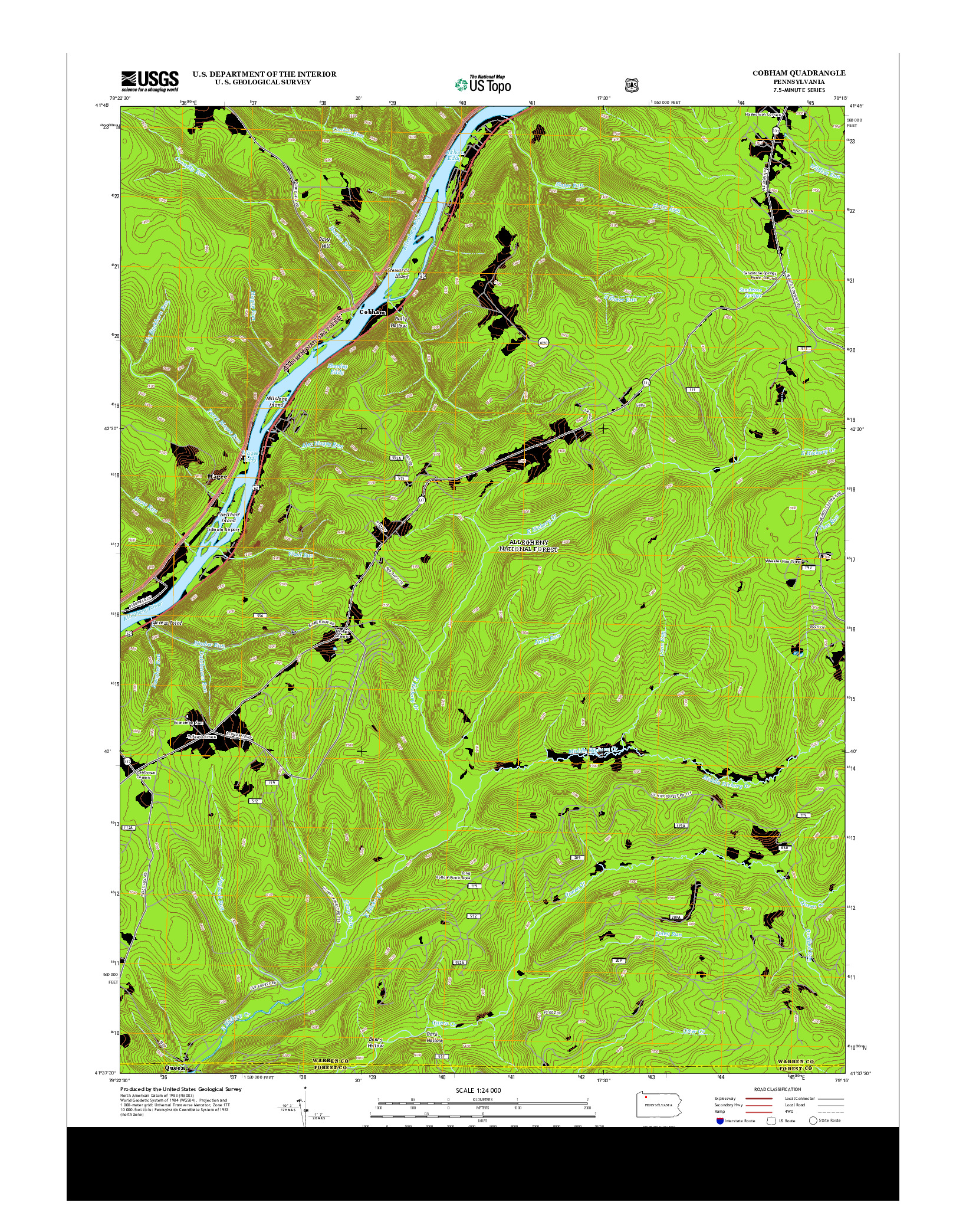 USGS US TOPO 7.5-MINUTE MAP FOR COBHAM, PA 2013