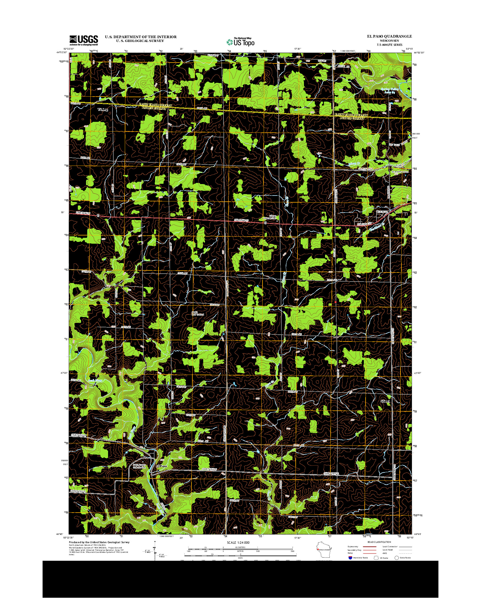 USGS US TOPO 7.5-MINUTE MAP FOR EL PASO, WI 2013