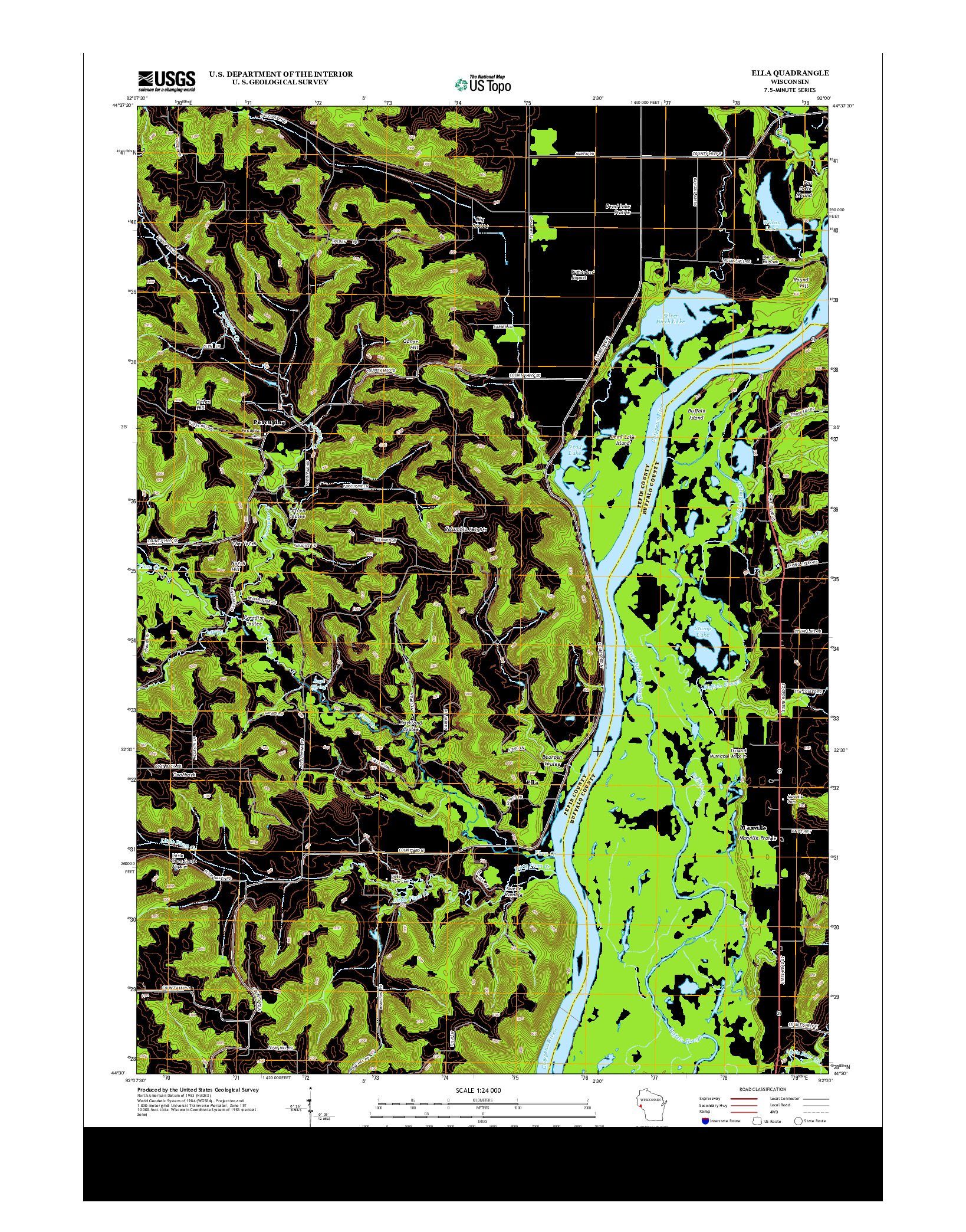 USGS US TOPO 7.5-MINUTE MAP FOR ELLA, WI 2013