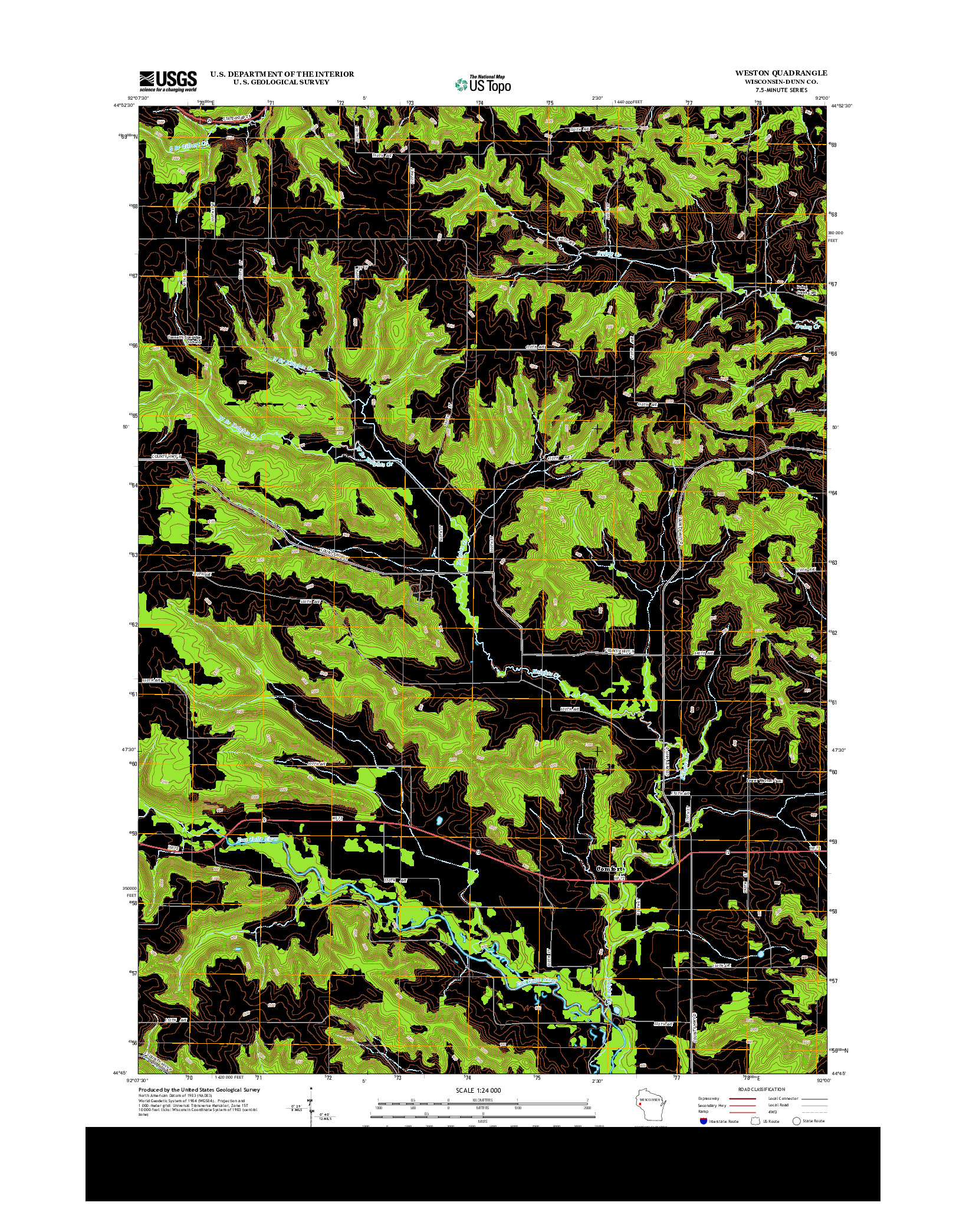 USGS US TOPO 7.5-MINUTE MAP FOR WESTON, WI 2013