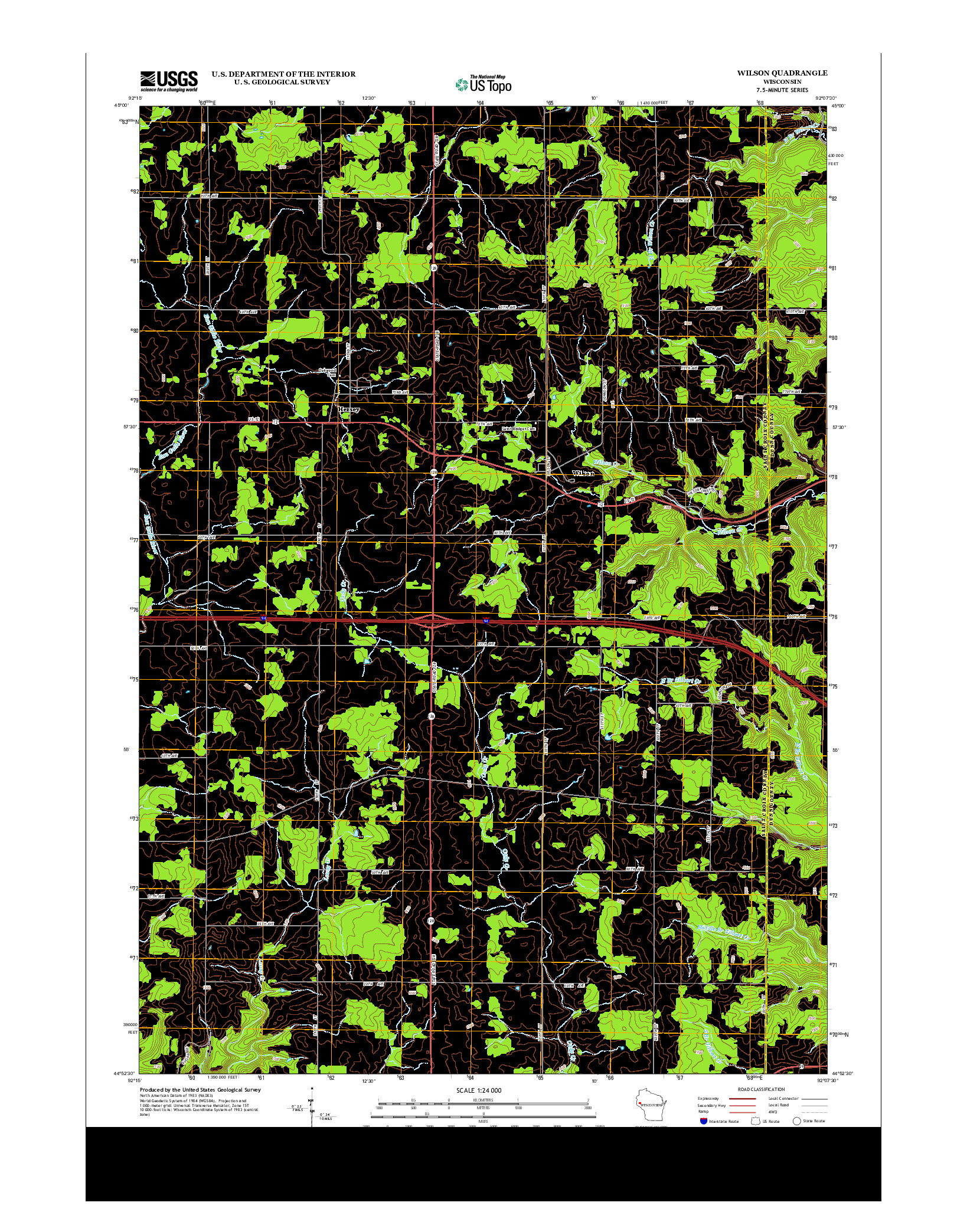 USGS US TOPO 7.5-MINUTE MAP FOR WILSON, WI 2013