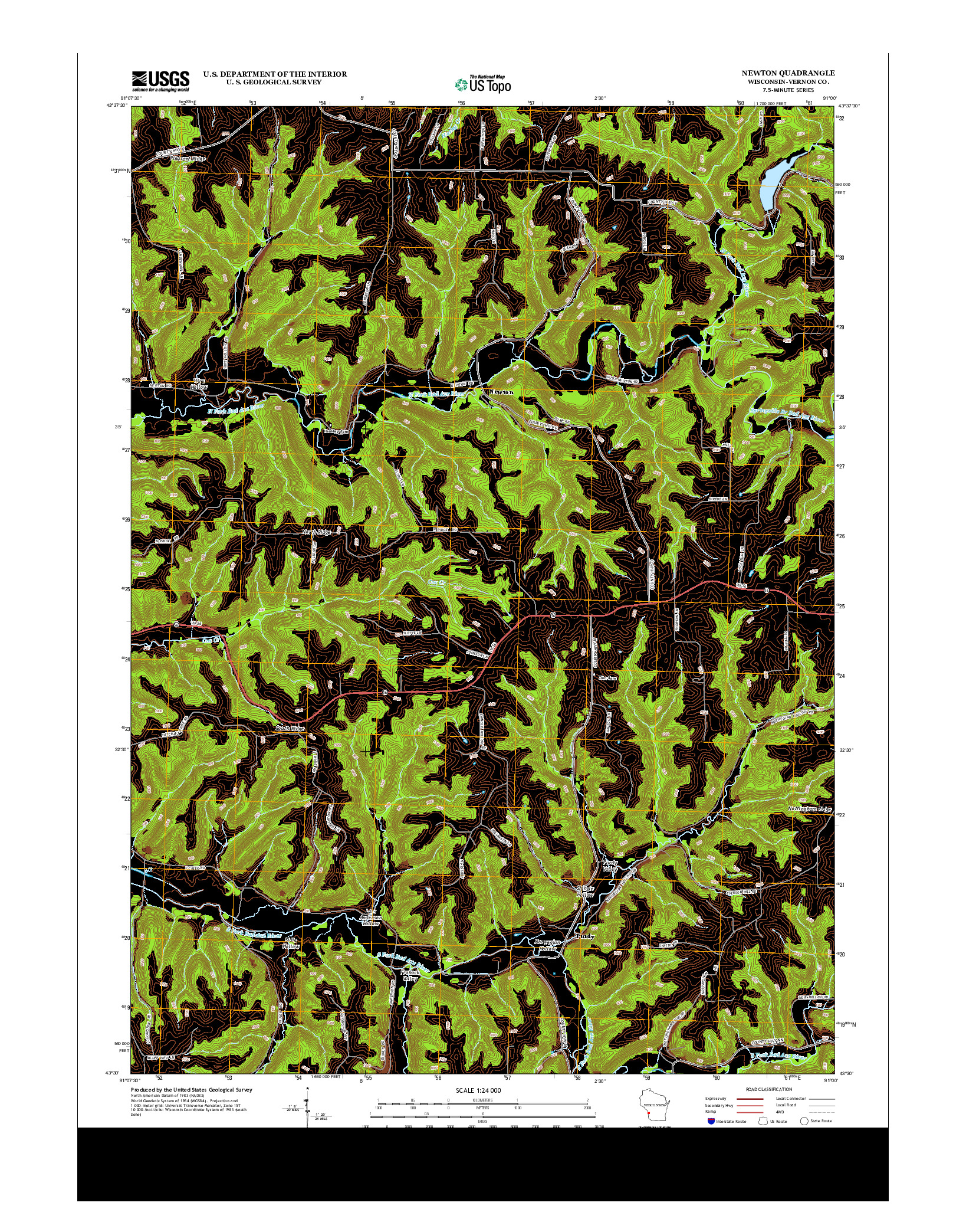 USGS US TOPO 7.5-MINUTE MAP FOR NEWTON, WI 2013