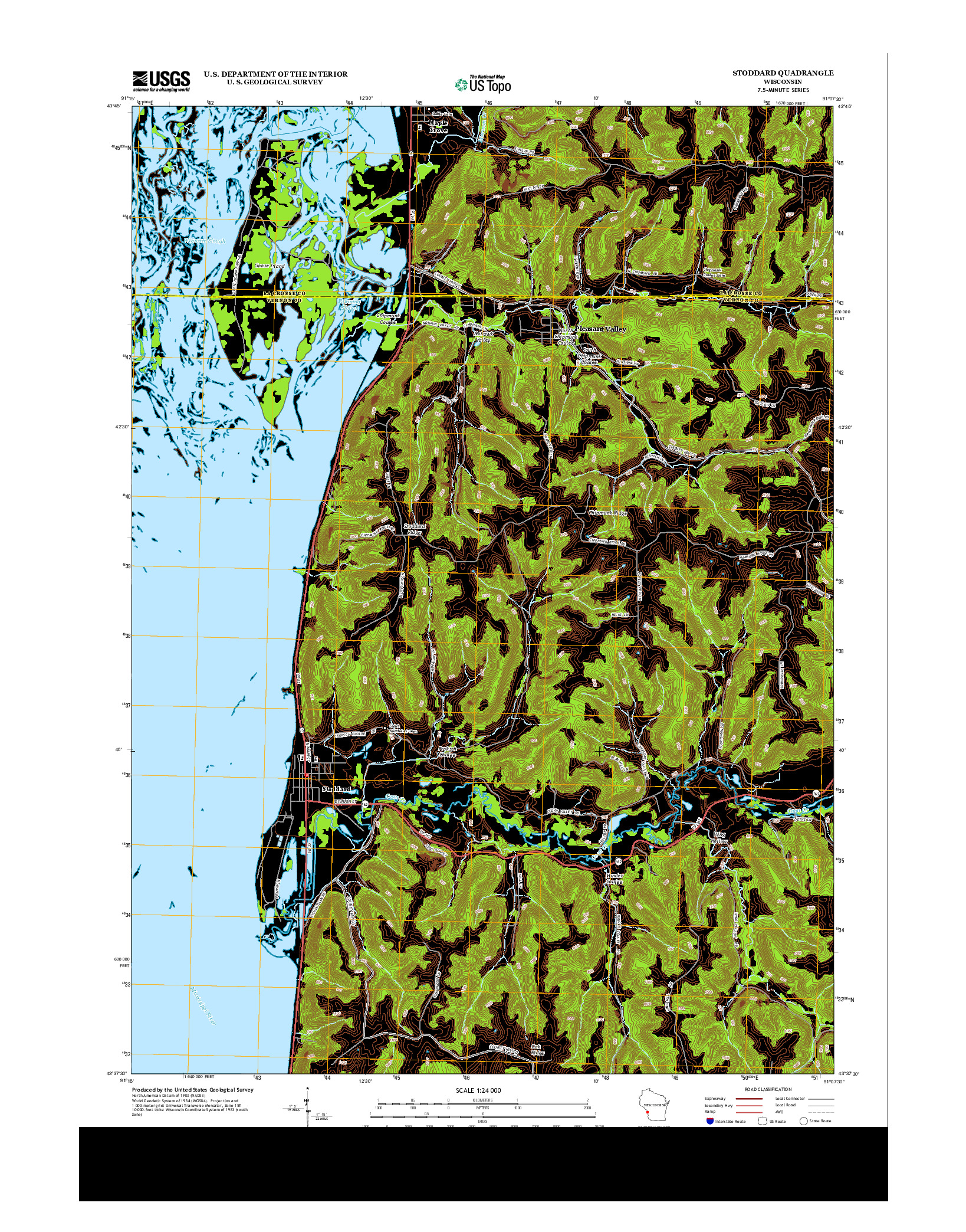 USGS US TOPO 7.5-MINUTE MAP FOR STODDARD, WI 2013