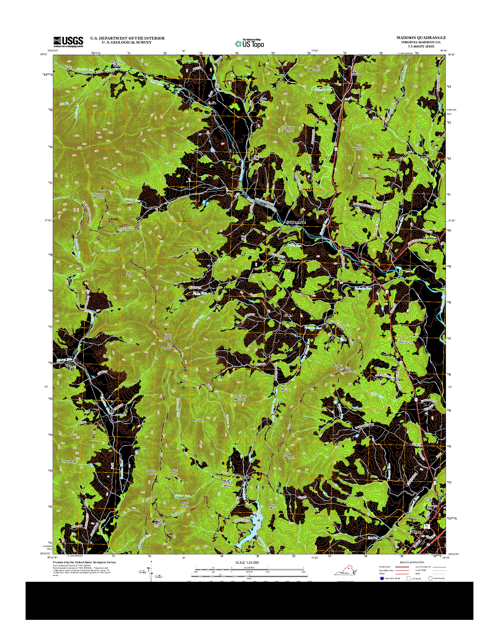 USGS US TOPO 7.5-MINUTE MAP FOR MADISON, VA 2013