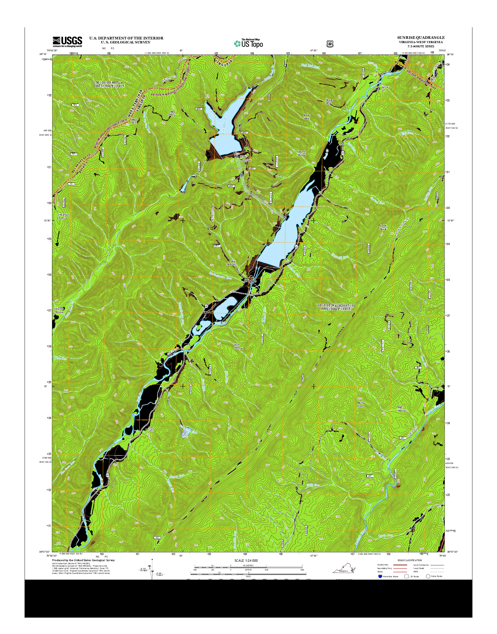USGS US TOPO 7.5-MINUTE MAP FOR SUNRISE, VA-WV 2013