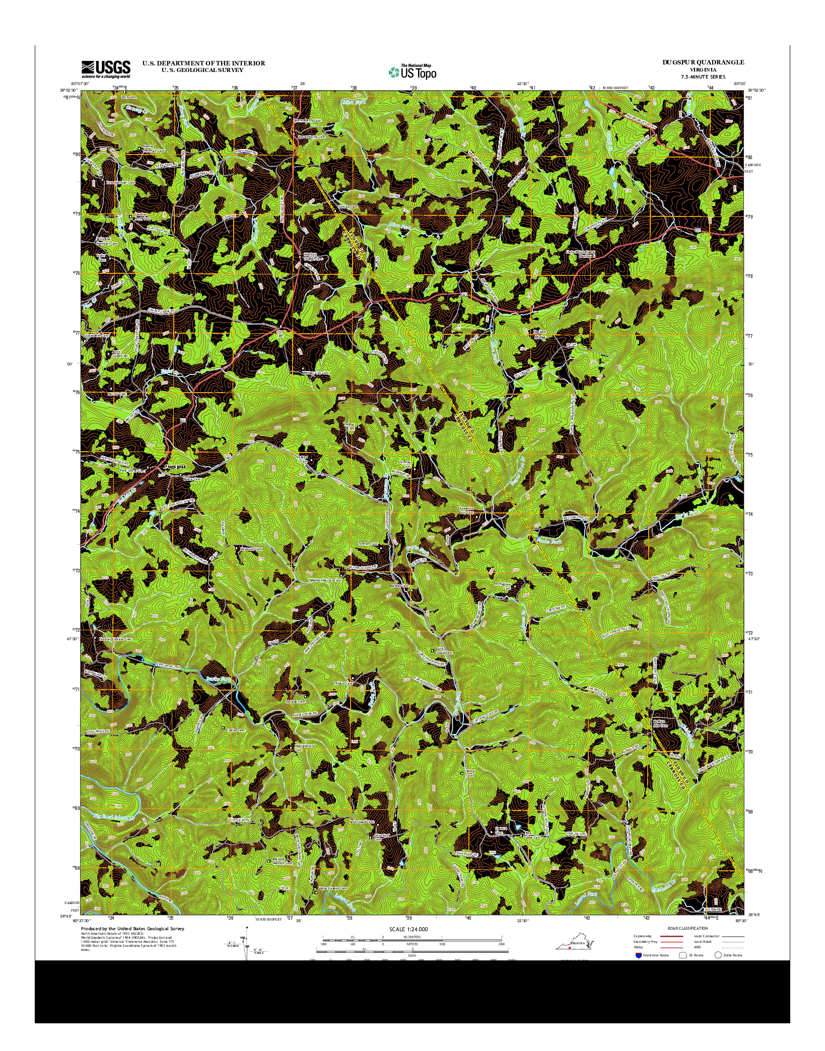 USGS US TOPO 7.5-MINUTE MAP FOR DUGSPUR, VA 2013