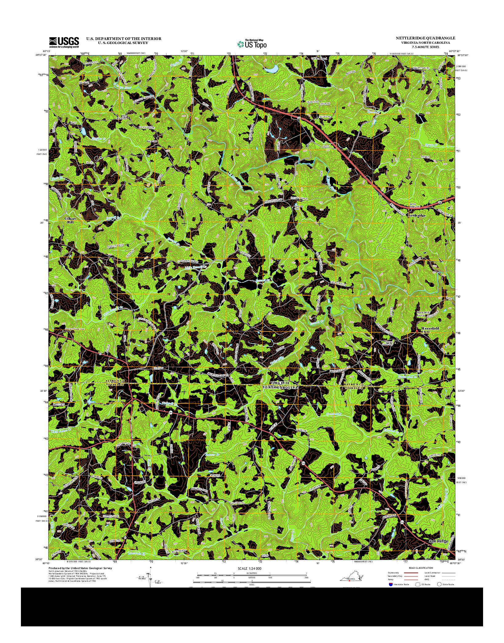 USGS US TOPO 7.5-MINUTE MAP FOR NETTLERIDGE, VA-NC 2013