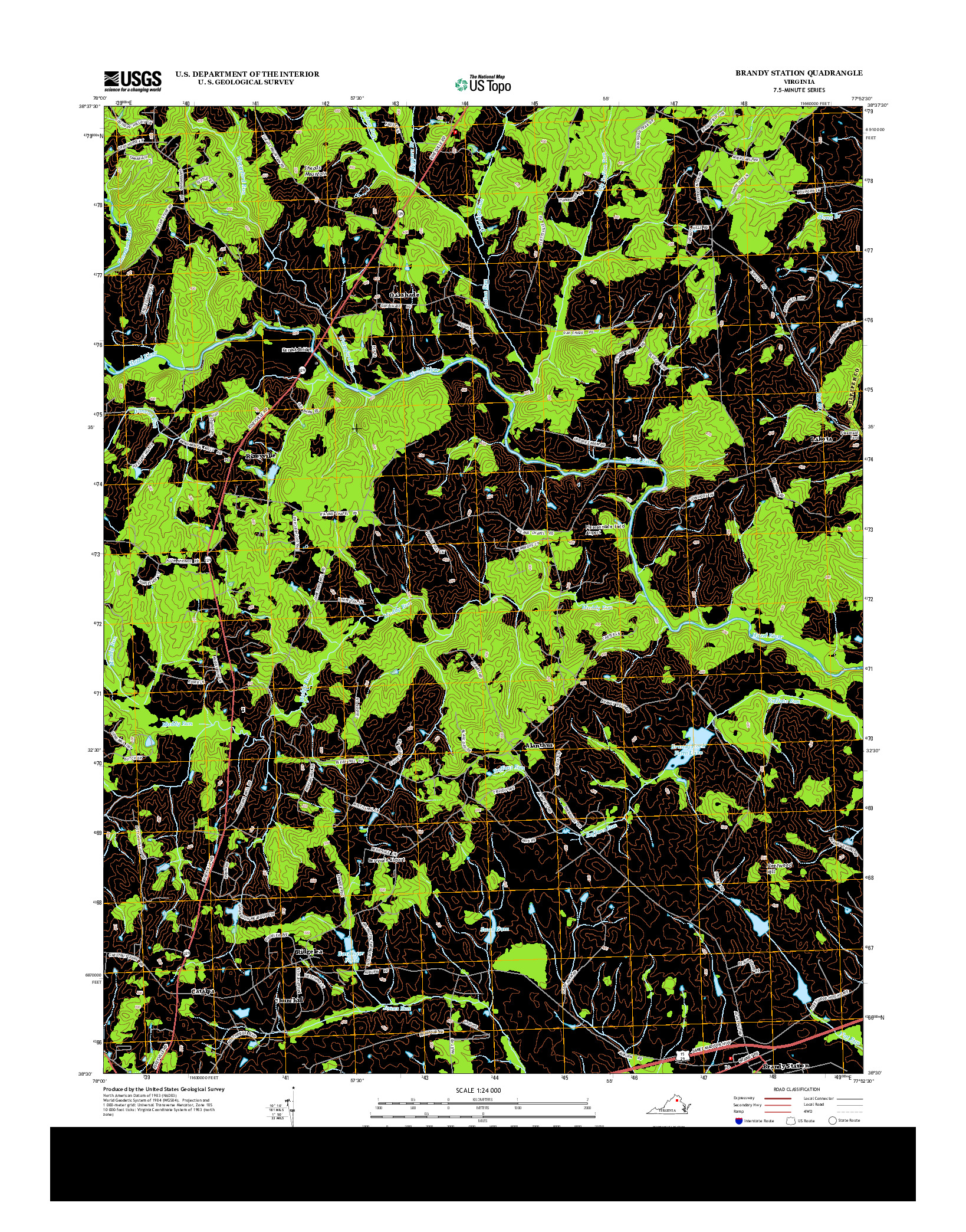 USGS US TOPO 7.5-MINUTE MAP FOR BRANDY STATION, VA 2013