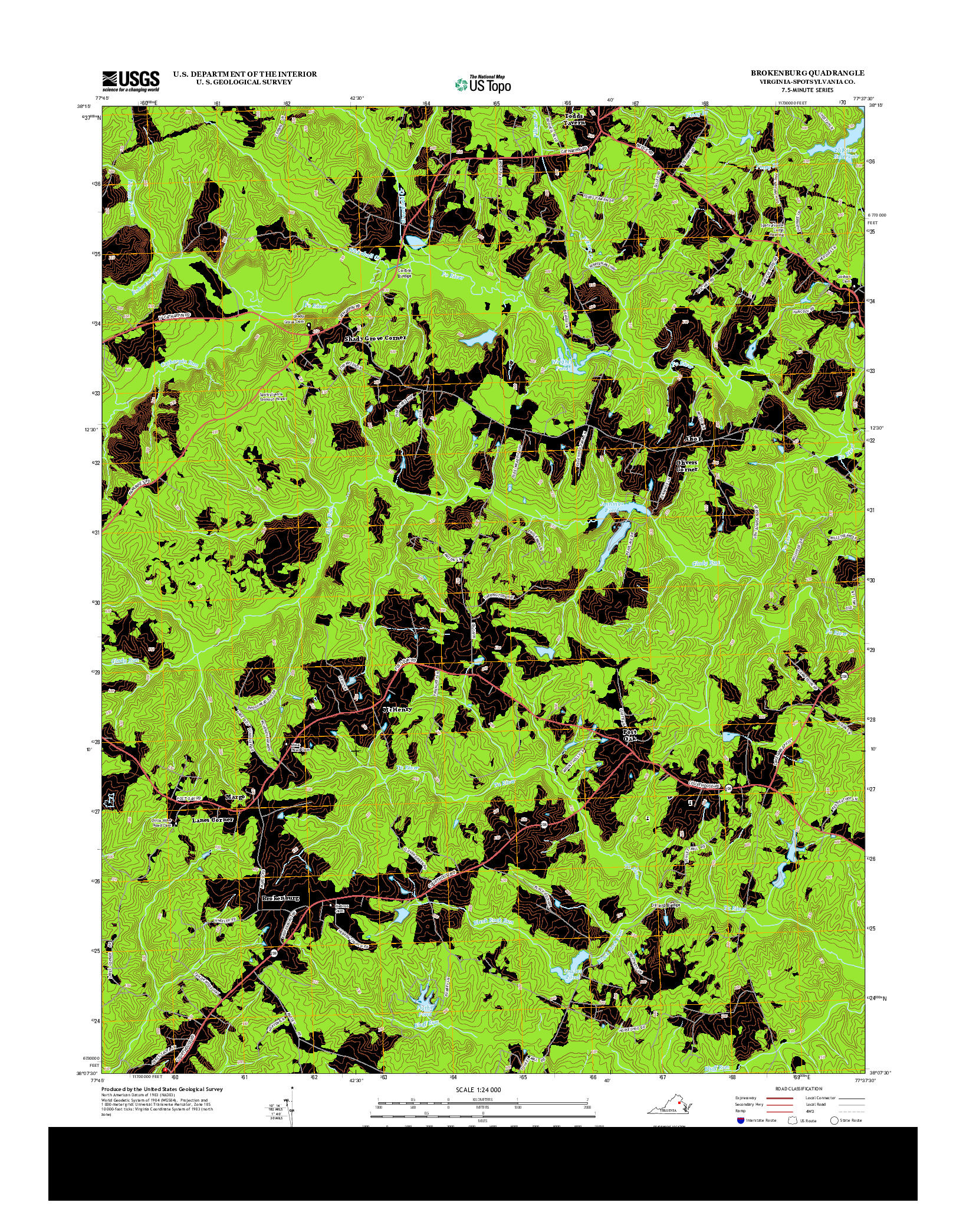 USGS US TOPO 7.5-MINUTE MAP FOR BROKENBURG, VA 2013