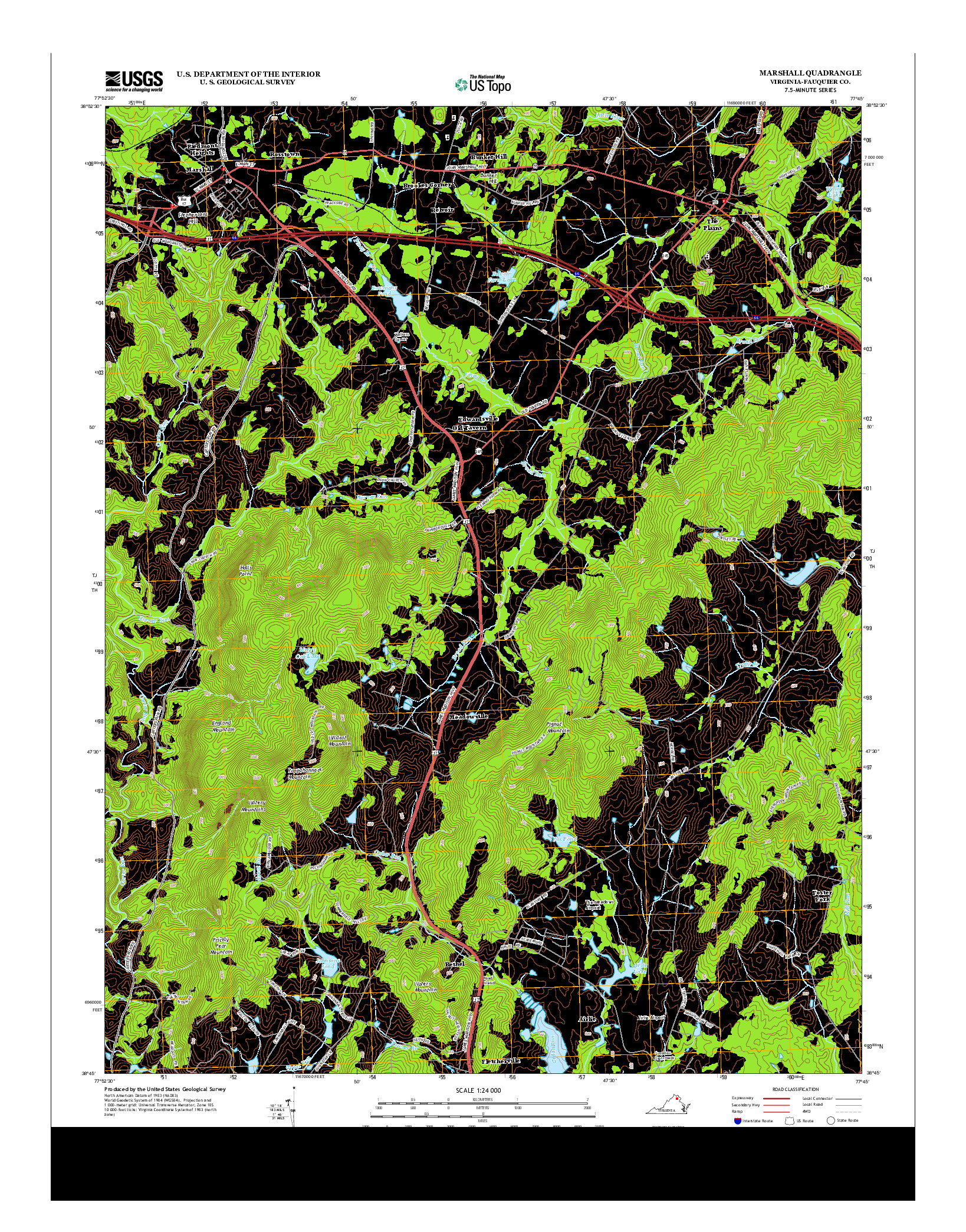 USGS US TOPO 7.5-MINUTE MAP FOR MARSHALL, VA 2013