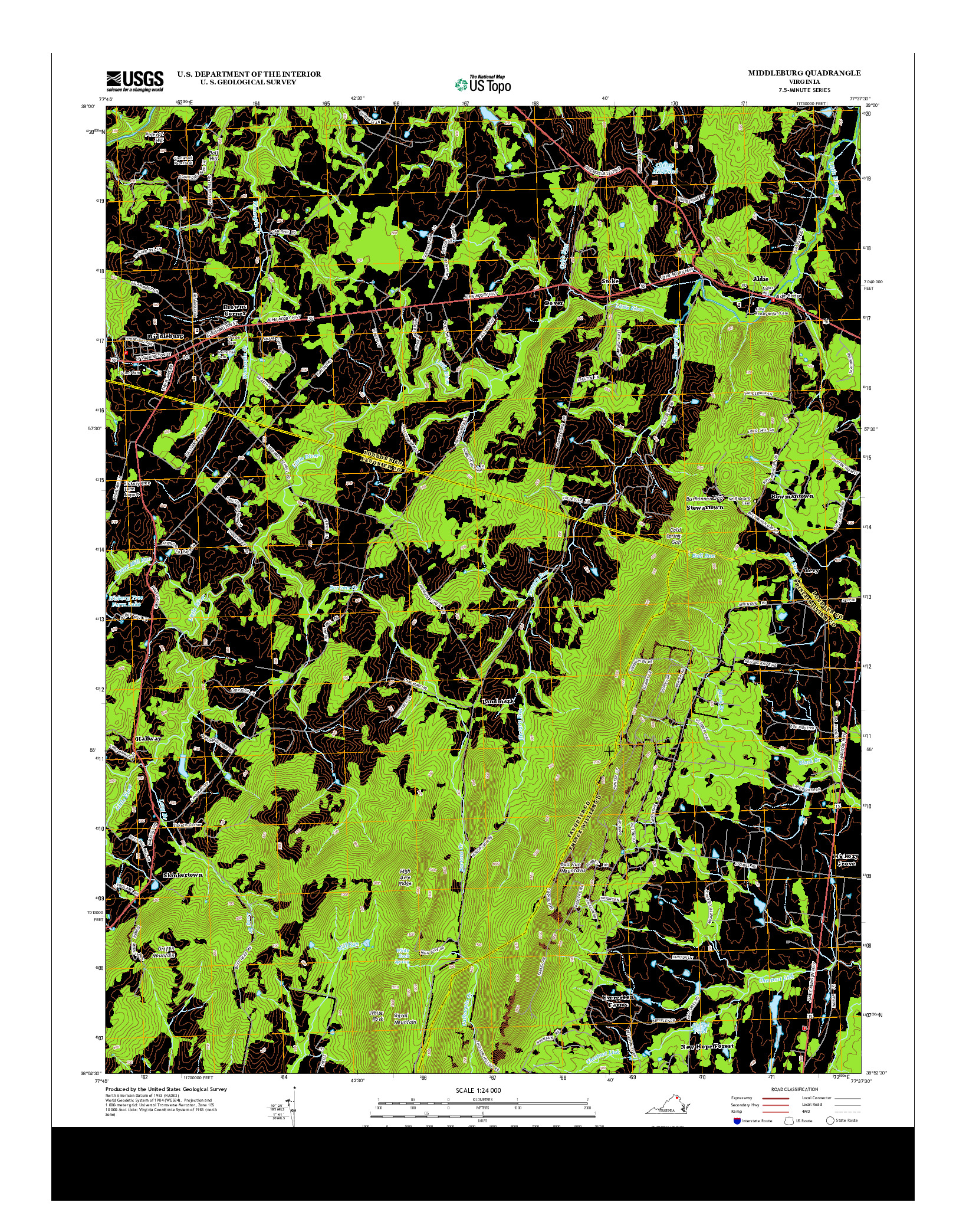 USGS US TOPO 7.5-MINUTE MAP FOR MIDDLEBURG, VA 2013