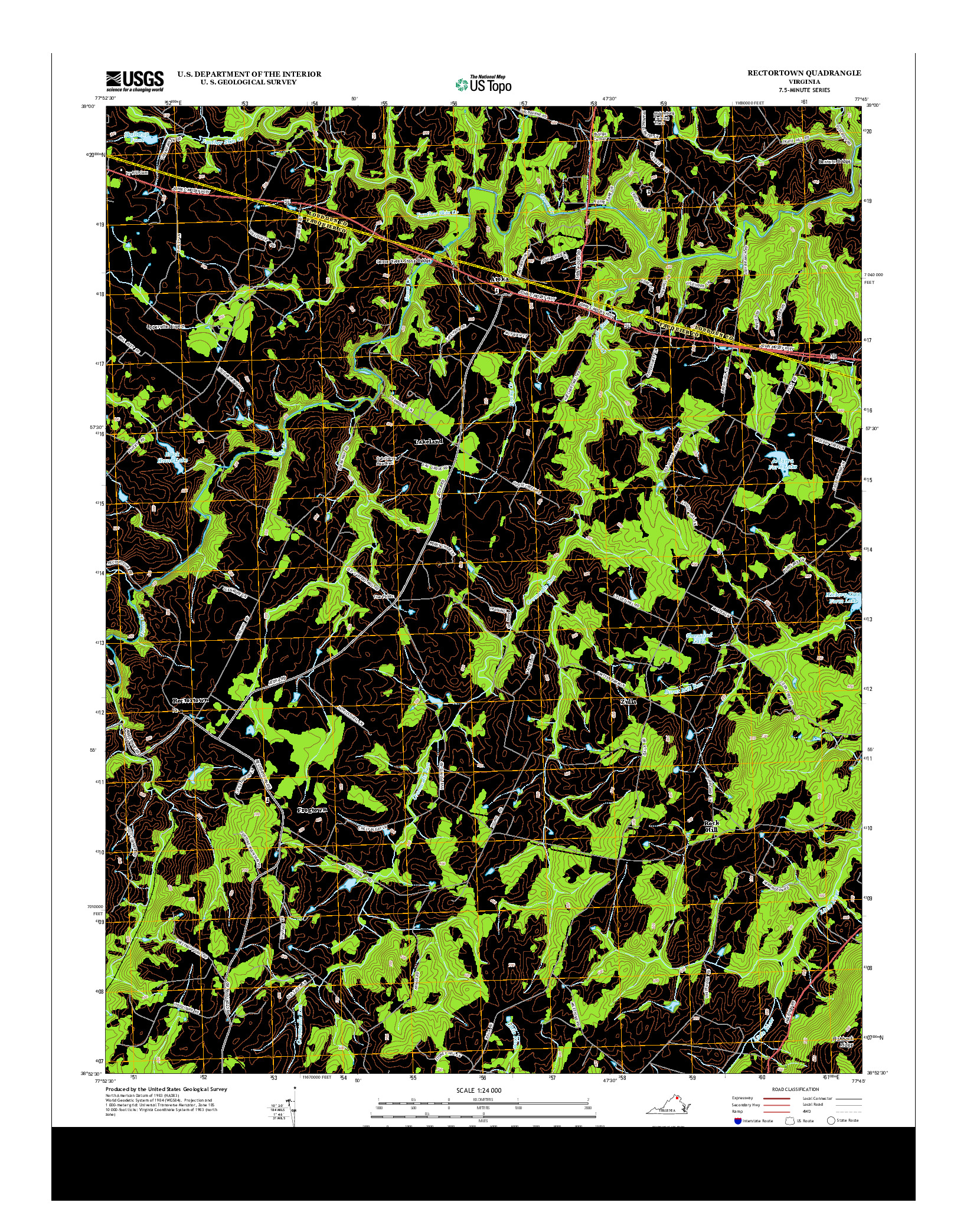 USGS US TOPO 7.5-MINUTE MAP FOR RECTORTOWN, VA 2013