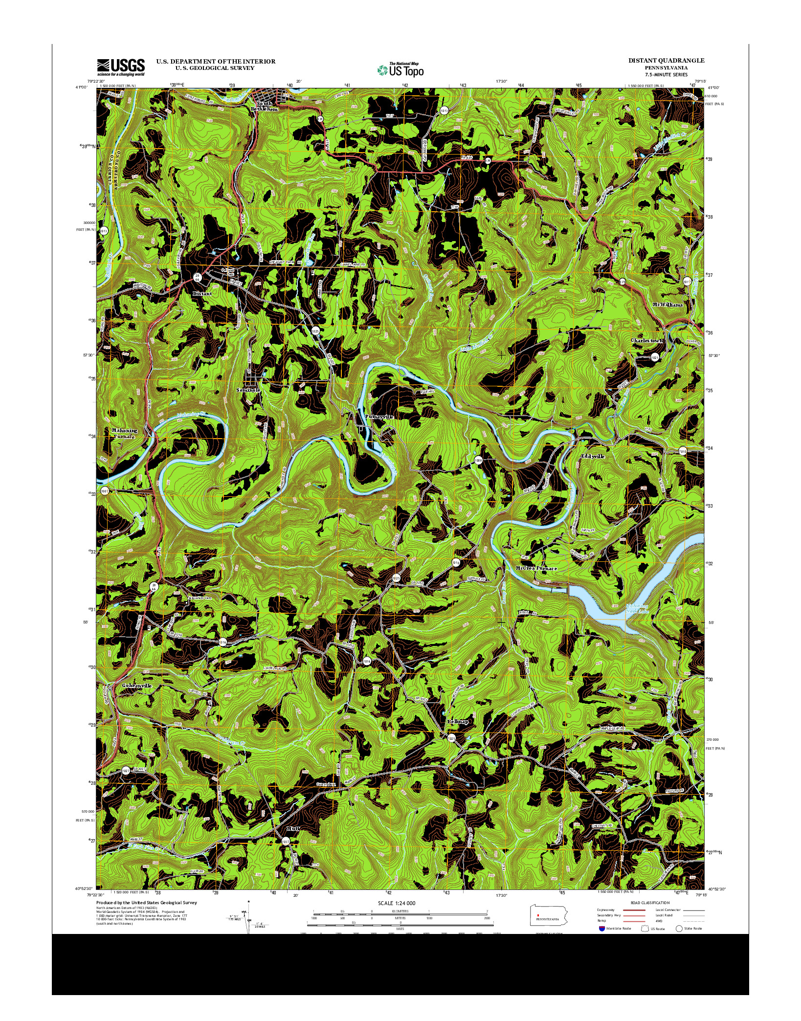 USGS US TOPO 7.5-MINUTE MAP FOR DISTANT, PA 2013