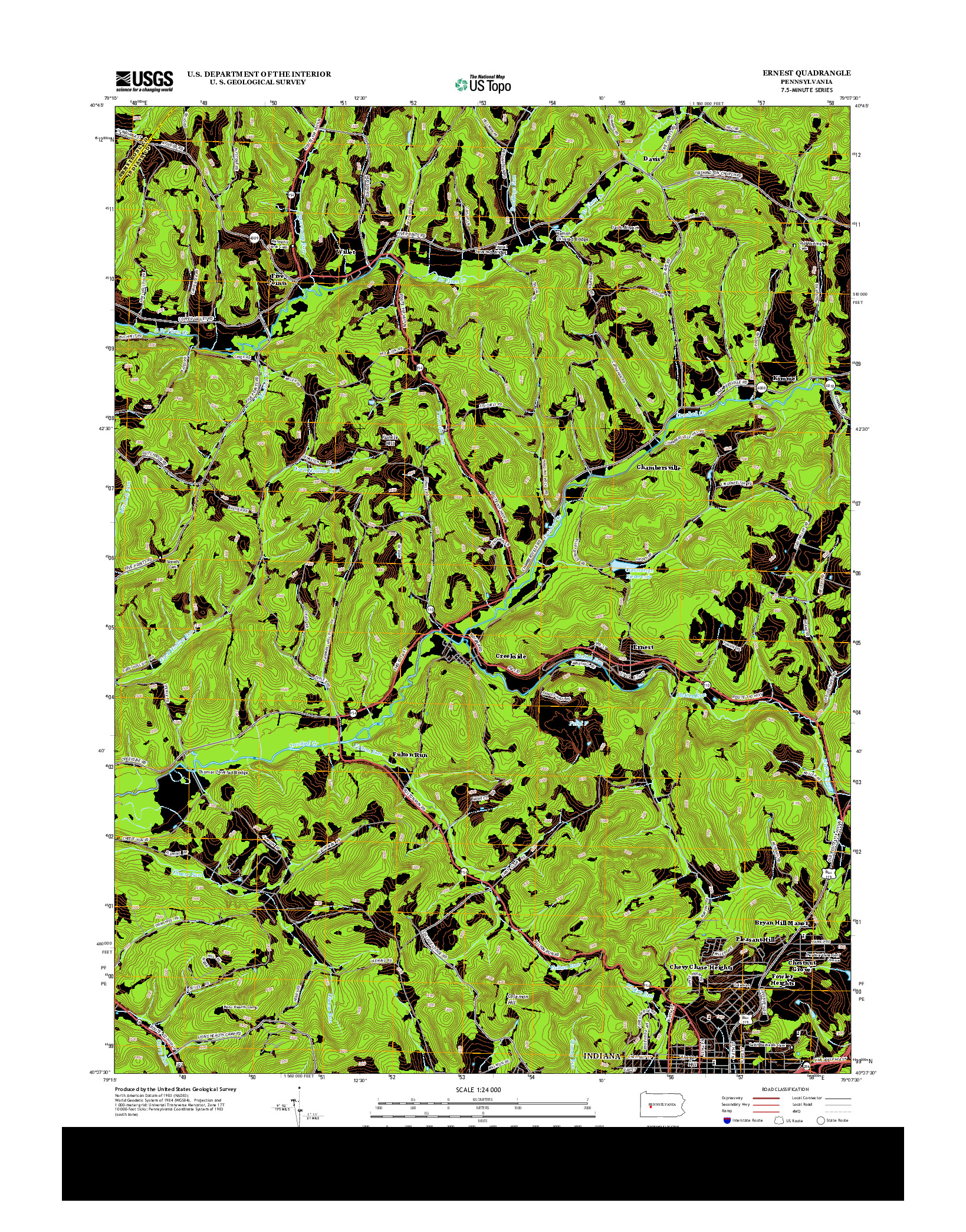 USGS US TOPO 7.5-MINUTE MAP FOR ERNEST, PA 2013