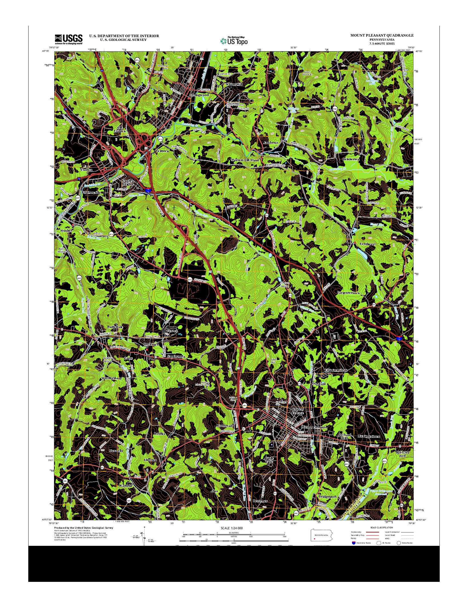 USGS US TOPO 7.5-MINUTE MAP FOR MOUNT PLEASANT, PA 2013