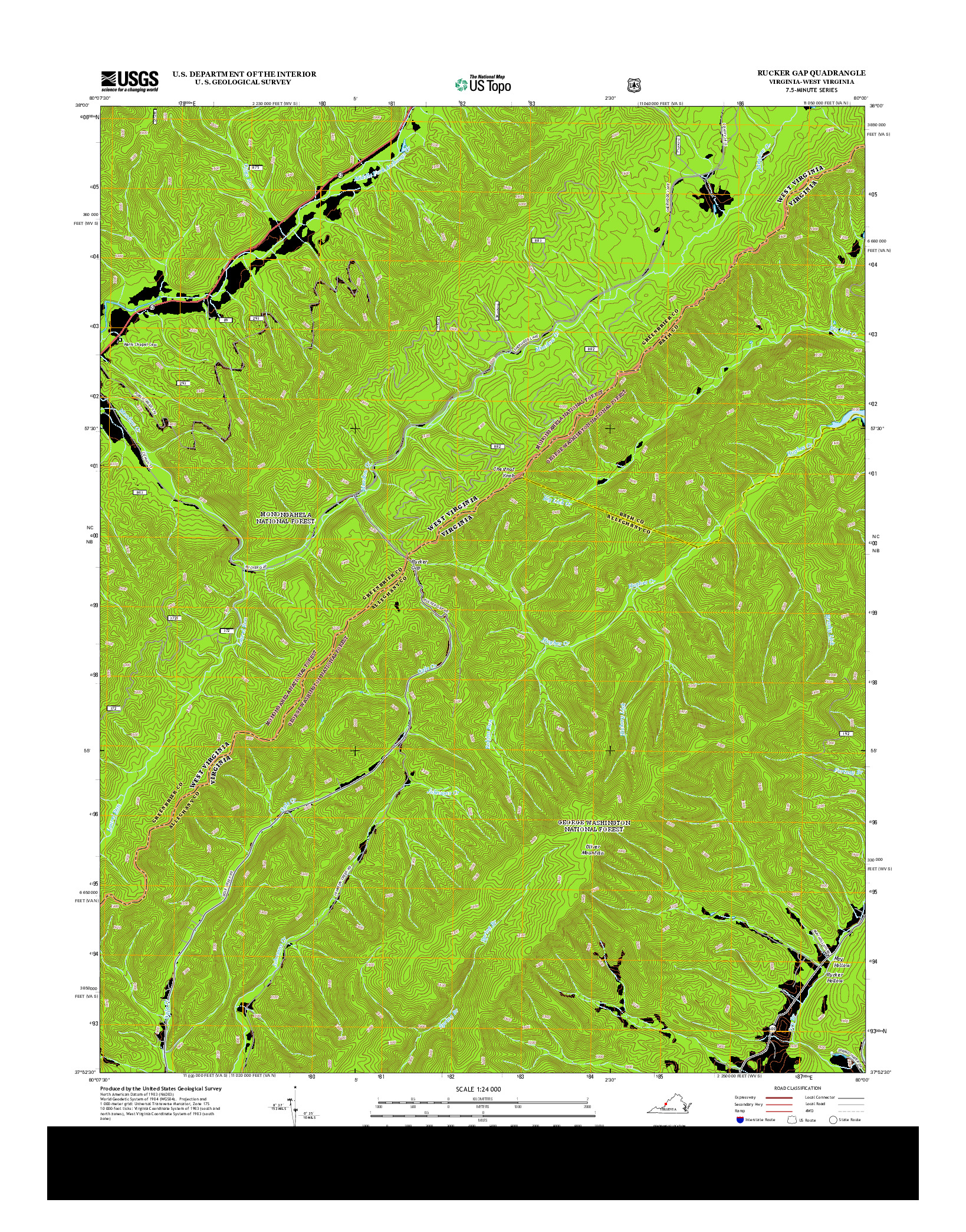 USGS US TOPO 7.5-MINUTE MAP FOR RUCKER GAP, VA-WV 2013