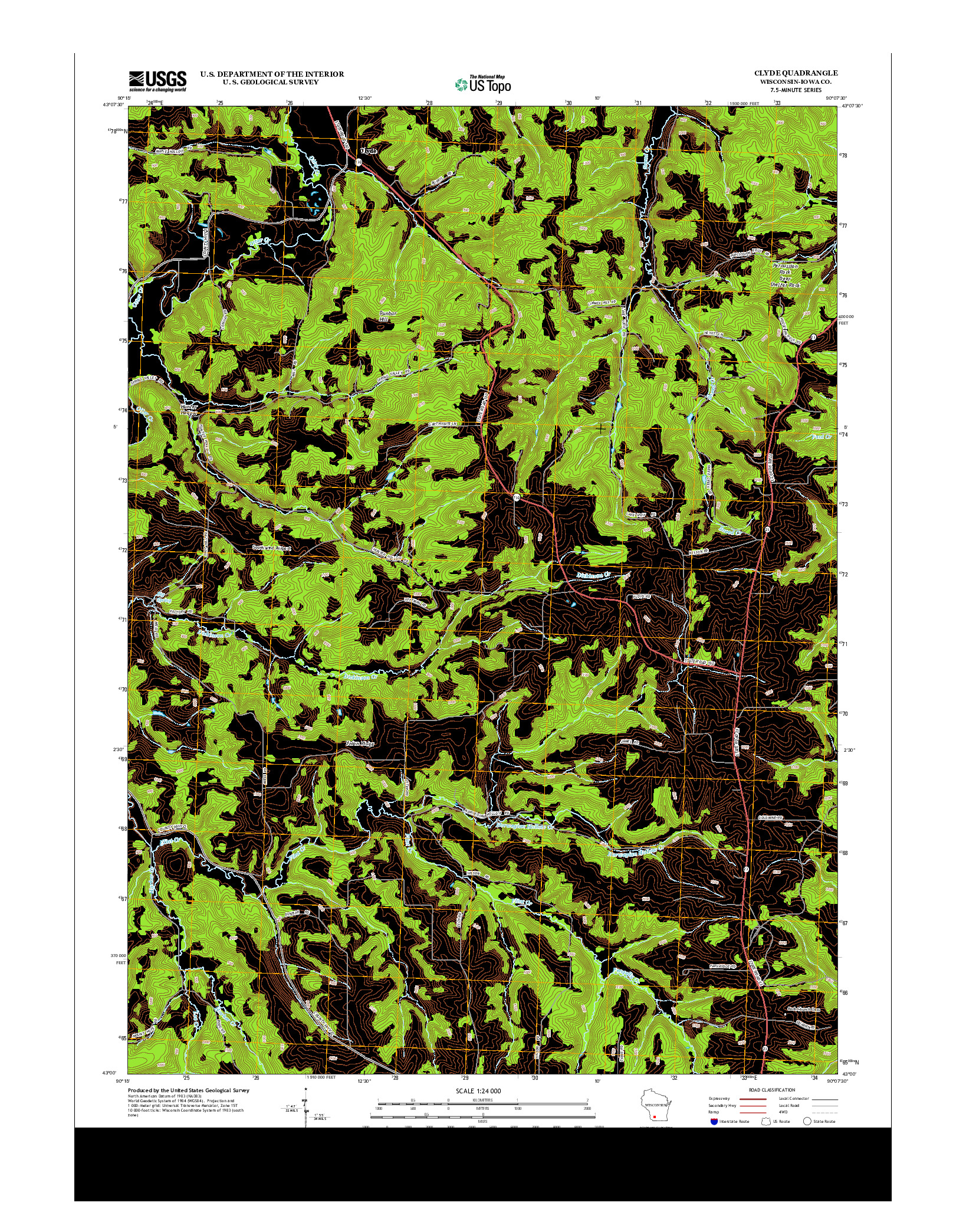 USGS US TOPO 7.5-MINUTE MAP FOR CLYDE, WI 2013