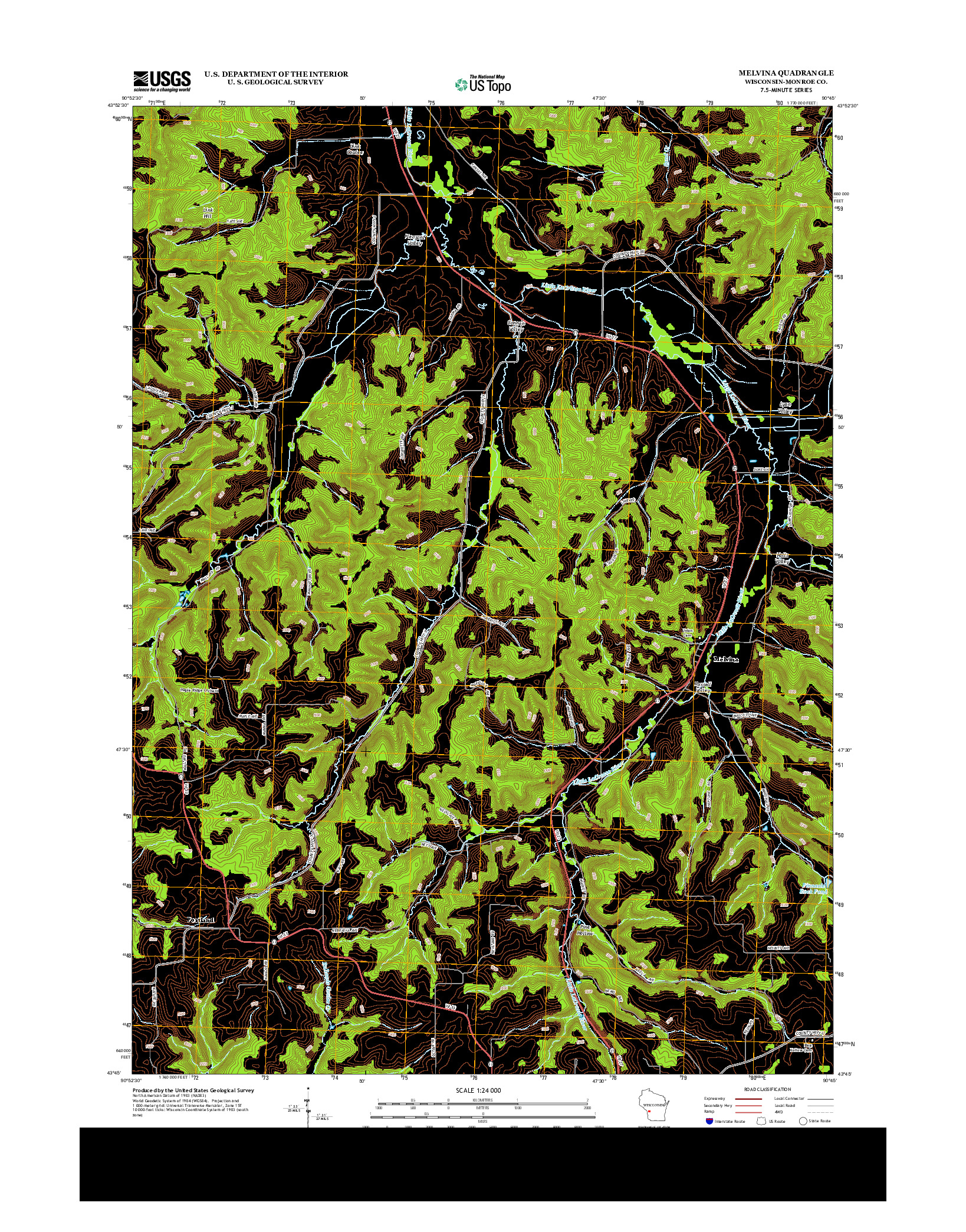 USGS US TOPO 7.5-MINUTE MAP FOR MELVINA, WI 2013