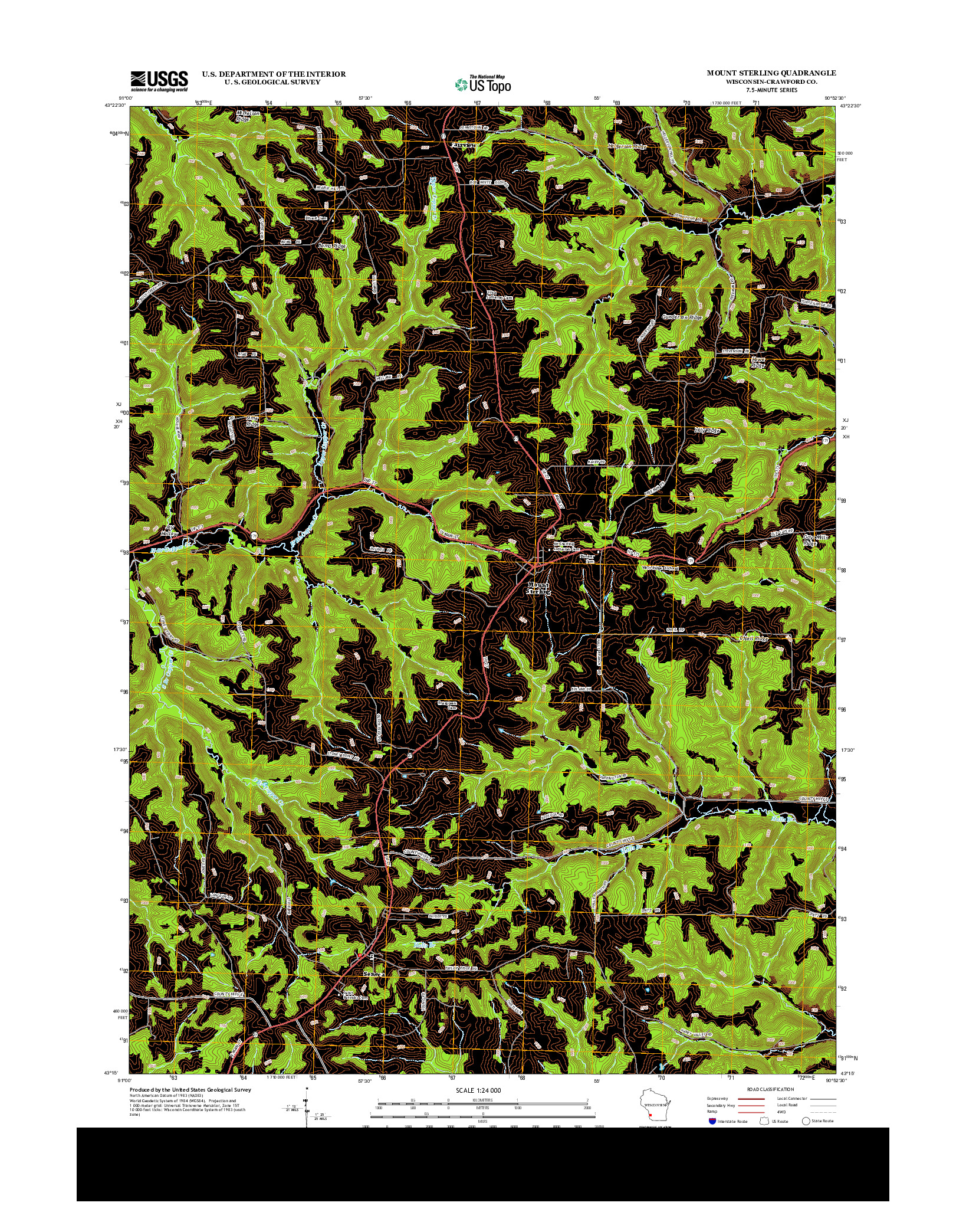 USGS US TOPO 7.5-MINUTE MAP FOR MOUNT STERLING, WI 2013
