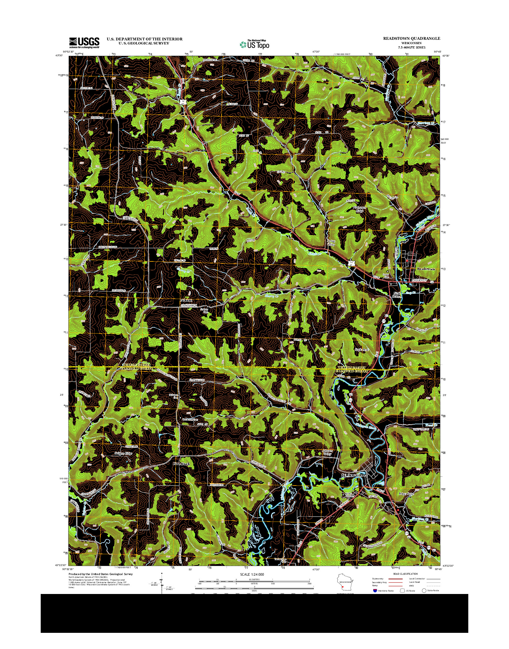 USGS US TOPO 7.5-MINUTE MAP FOR READSTOWN, WI 2013