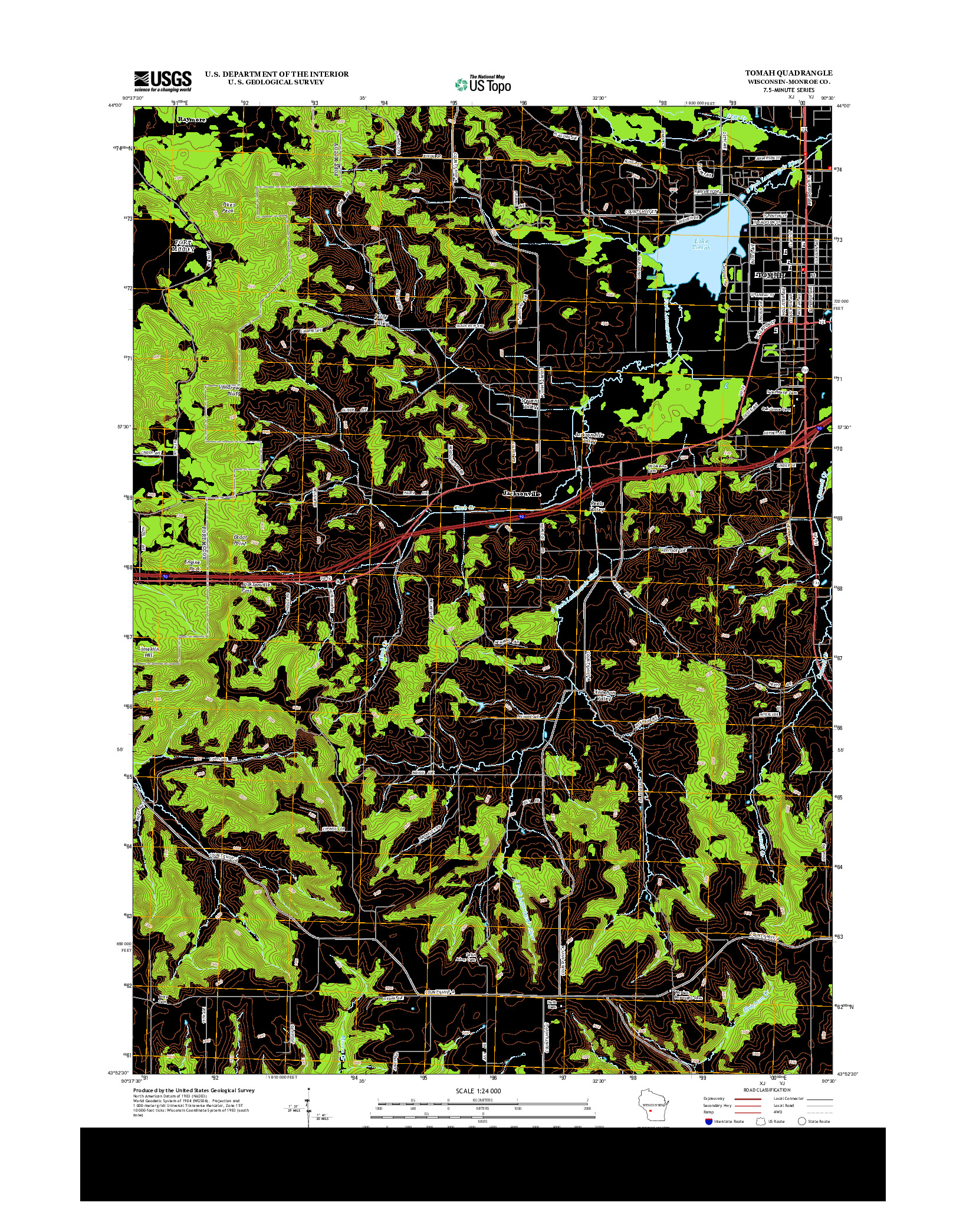 USGS US TOPO 7.5-MINUTE MAP FOR TOMAH, WI 2013