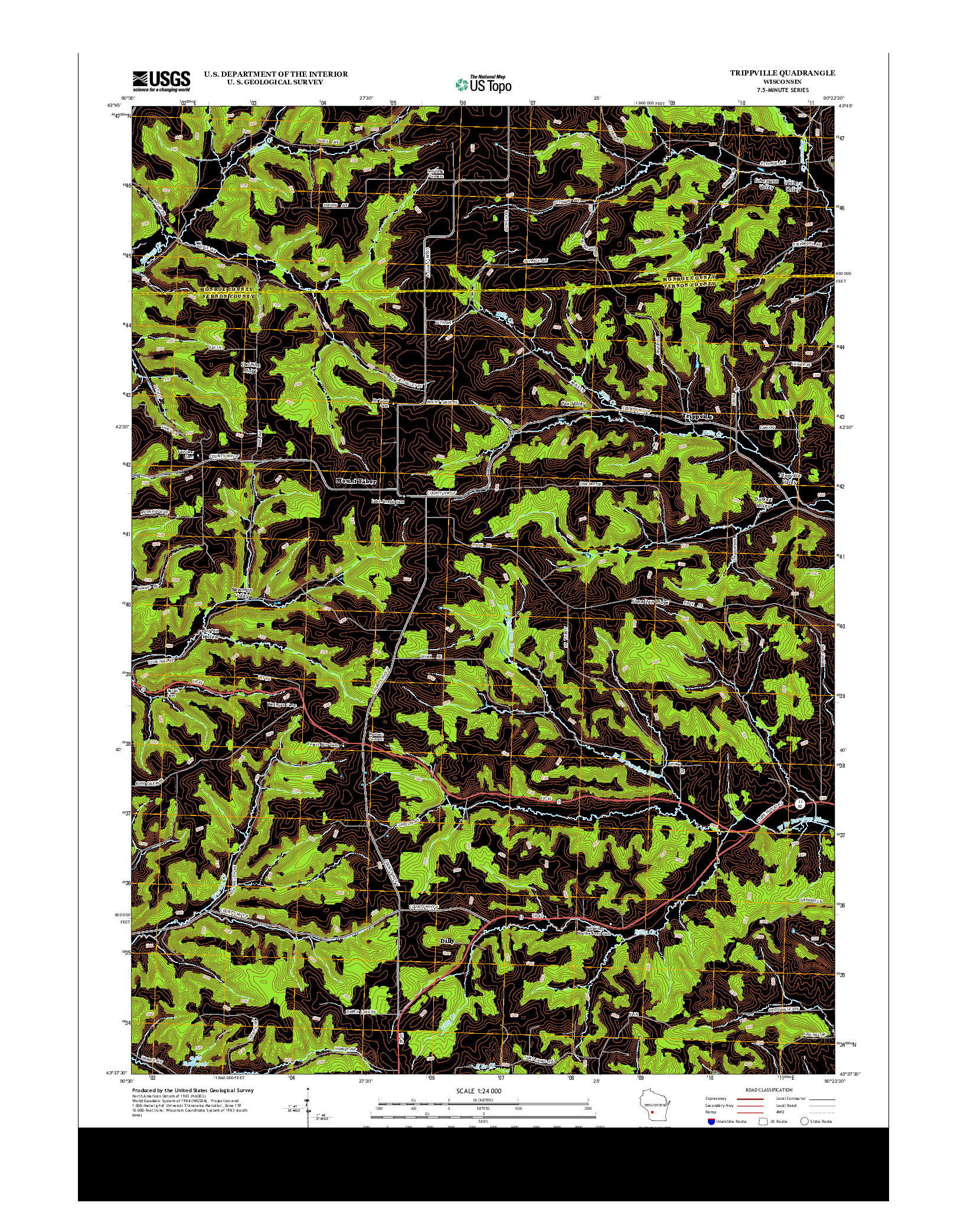 USGS US TOPO 7.5-MINUTE MAP FOR TRIPPVILLE, WI 2013