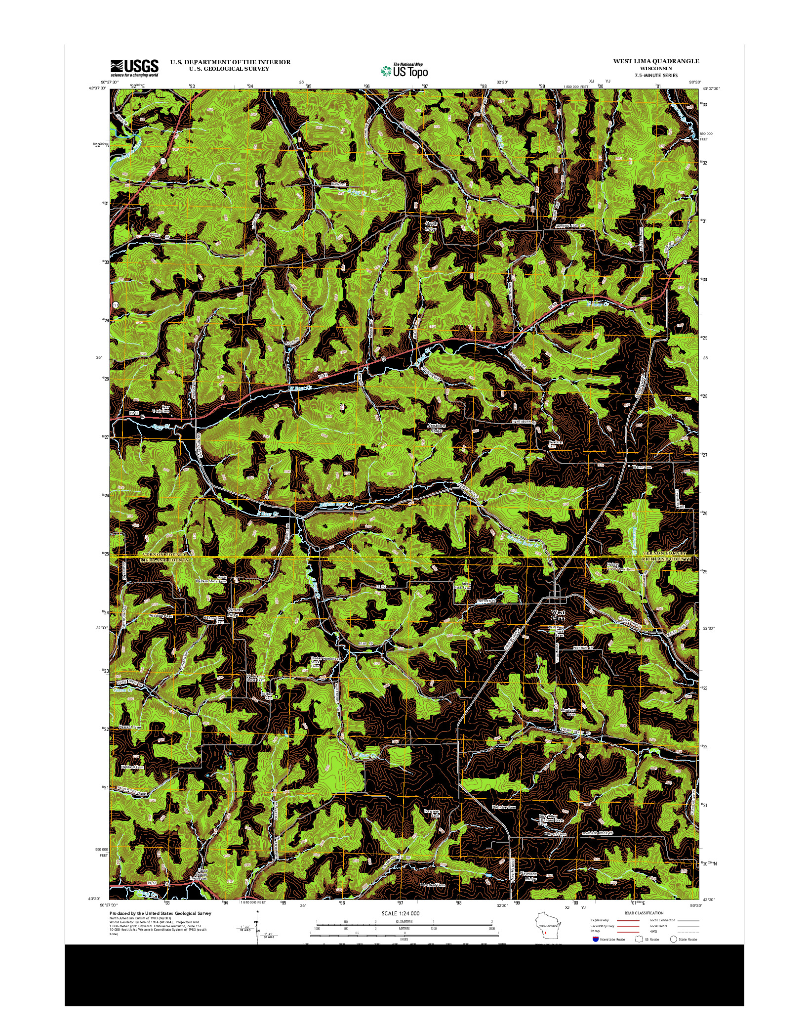 USGS US TOPO 7.5-MINUTE MAP FOR WEST LIMA, WI 2013