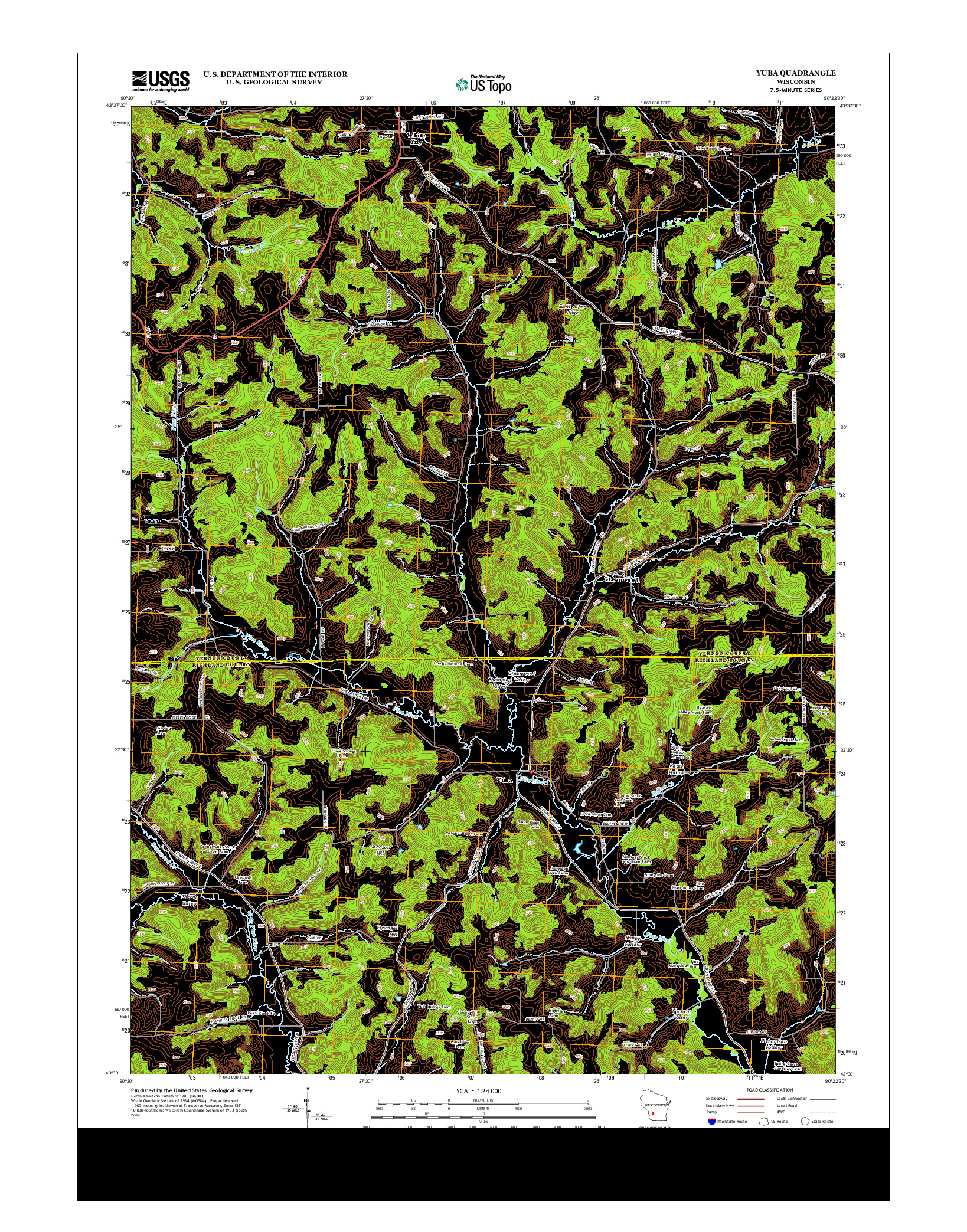 USGS US TOPO 7.5-MINUTE MAP FOR YUBA, WI 2013