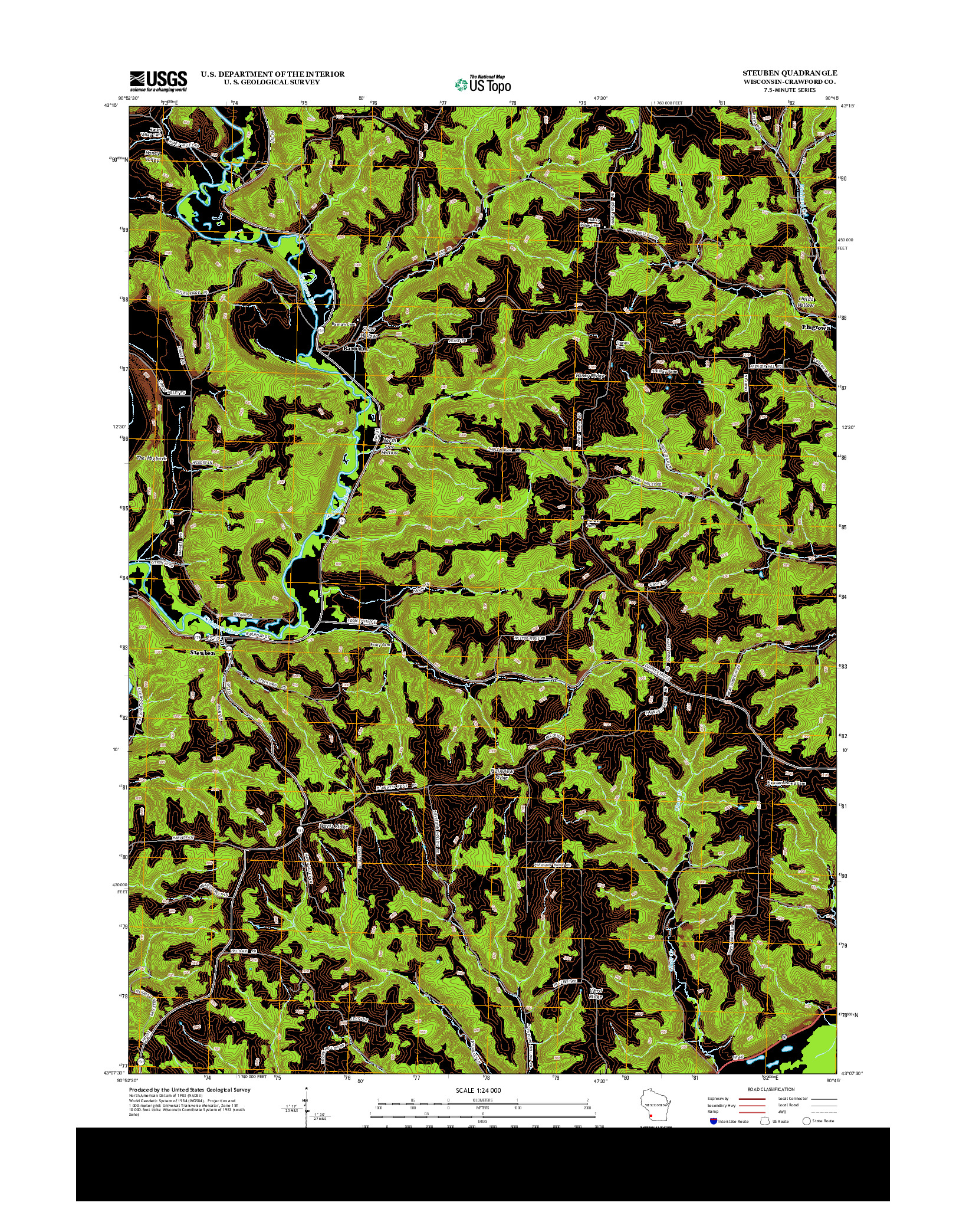 USGS US TOPO 7.5-MINUTE MAP FOR STEUBEN, WI 2013
