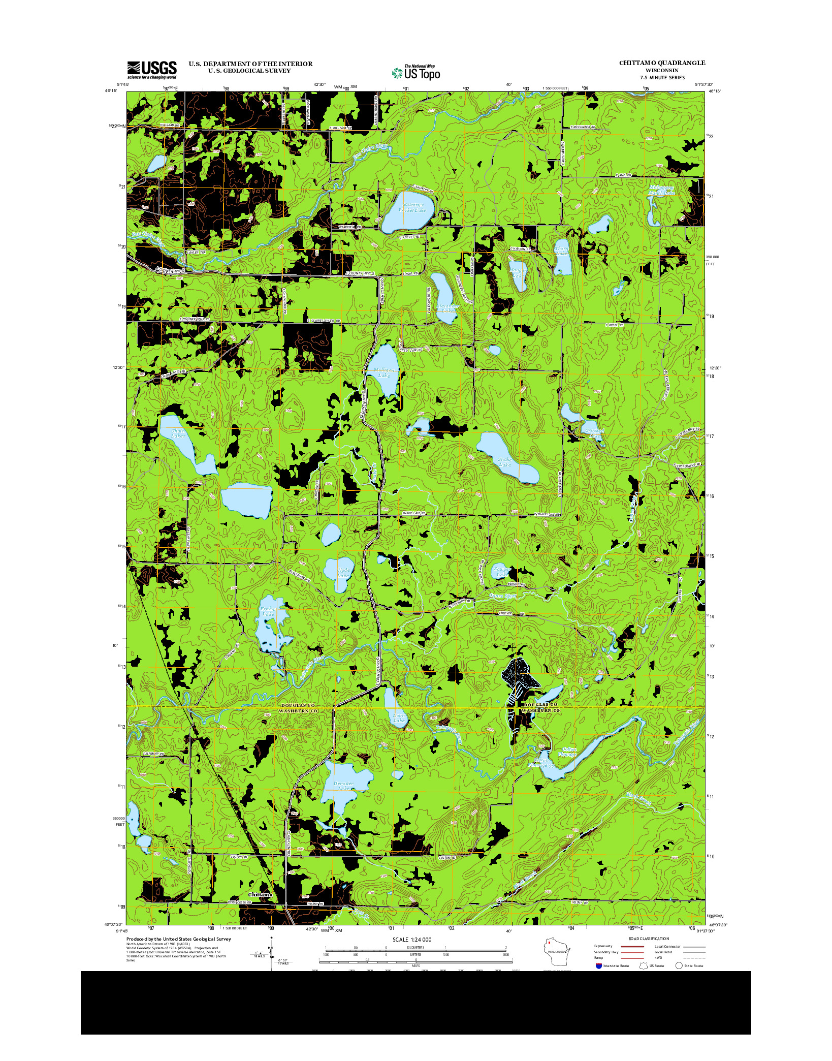 USGS US TOPO 7.5-MINUTE MAP FOR CHITTAMO, WI 2013