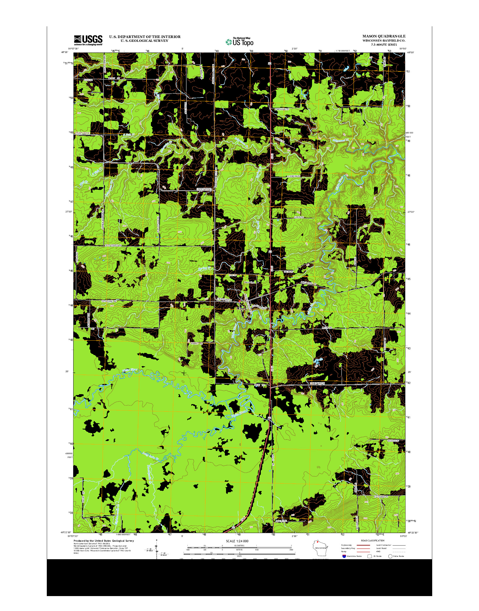 USGS US TOPO 7.5-MINUTE MAP FOR MASON, WI 2013