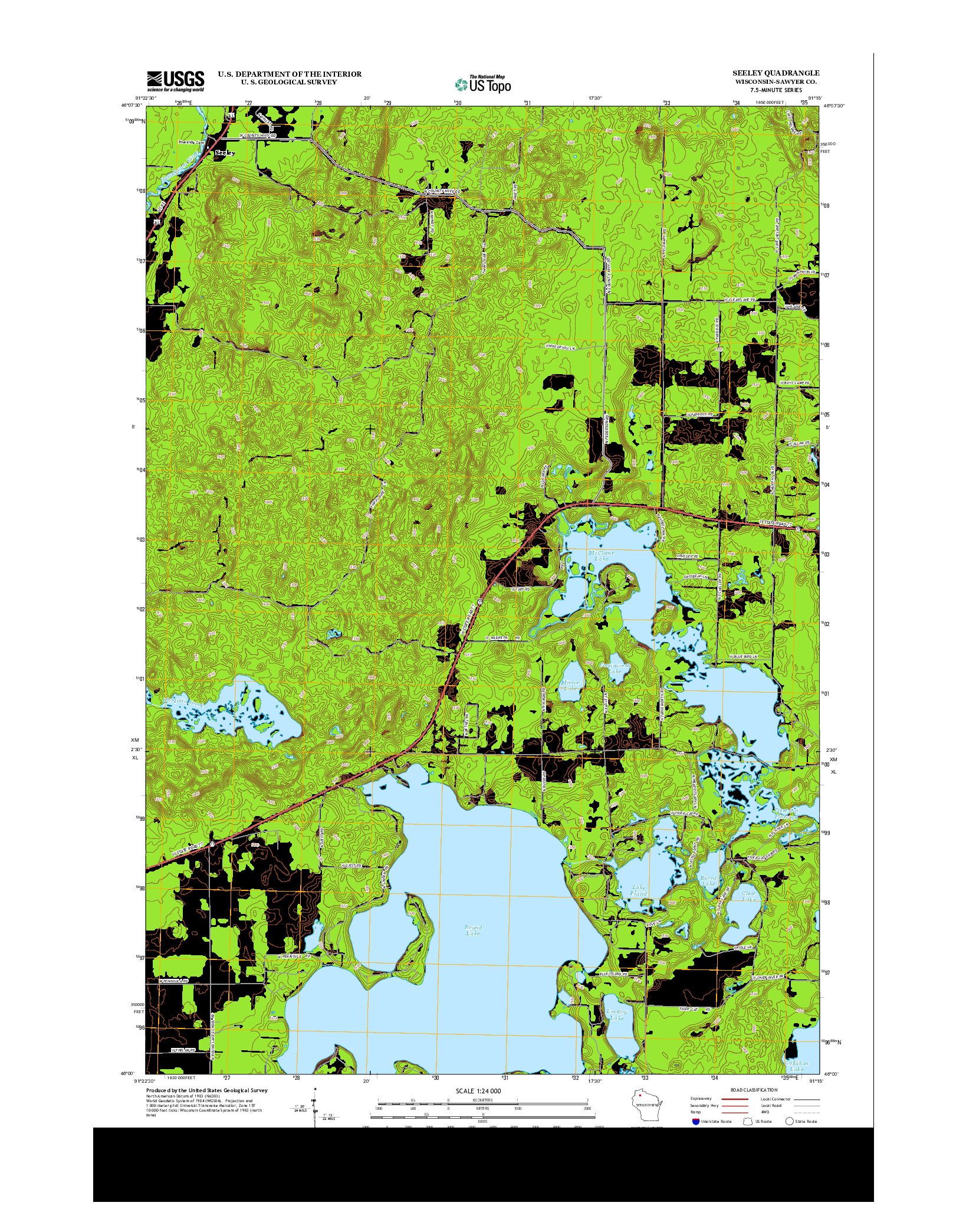 USGS US TOPO 7.5-MINUTE MAP FOR SEELEY, WI 2013