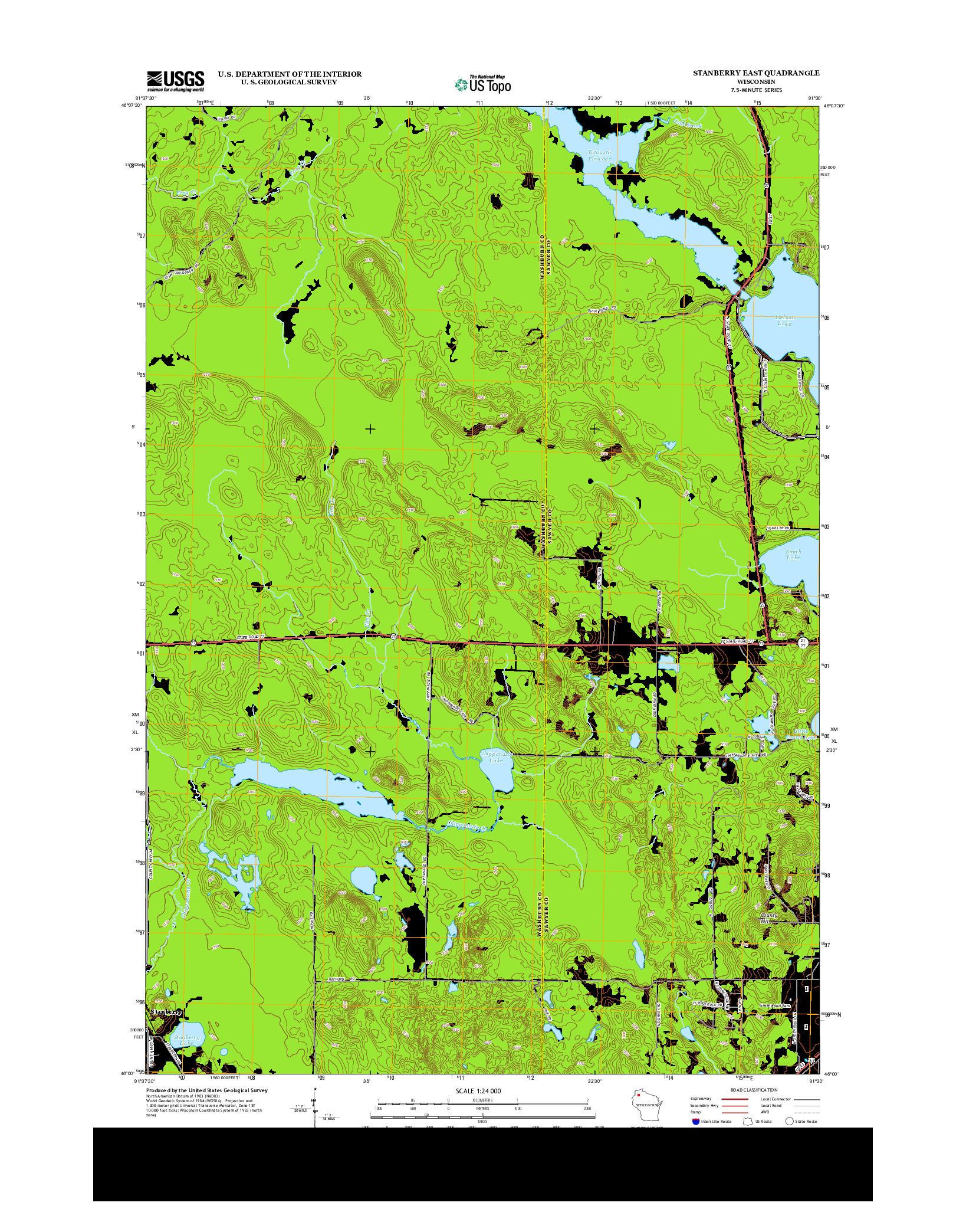 USGS US TOPO 7.5-MINUTE MAP FOR STANBERRY EAST, WI 2013