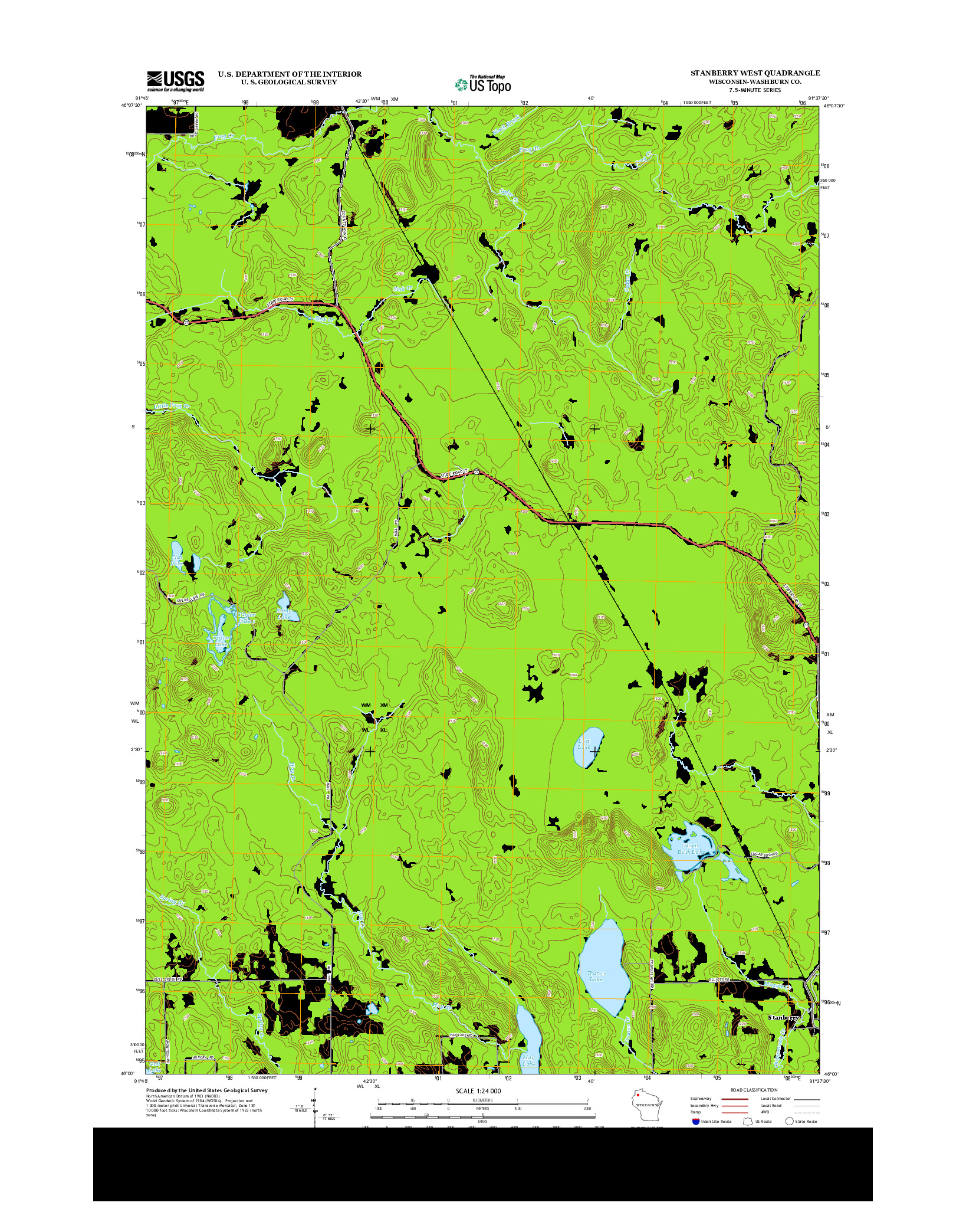 USGS US TOPO 7.5-MINUTE MAP FOR STANBERRY WEST, WI 2013
